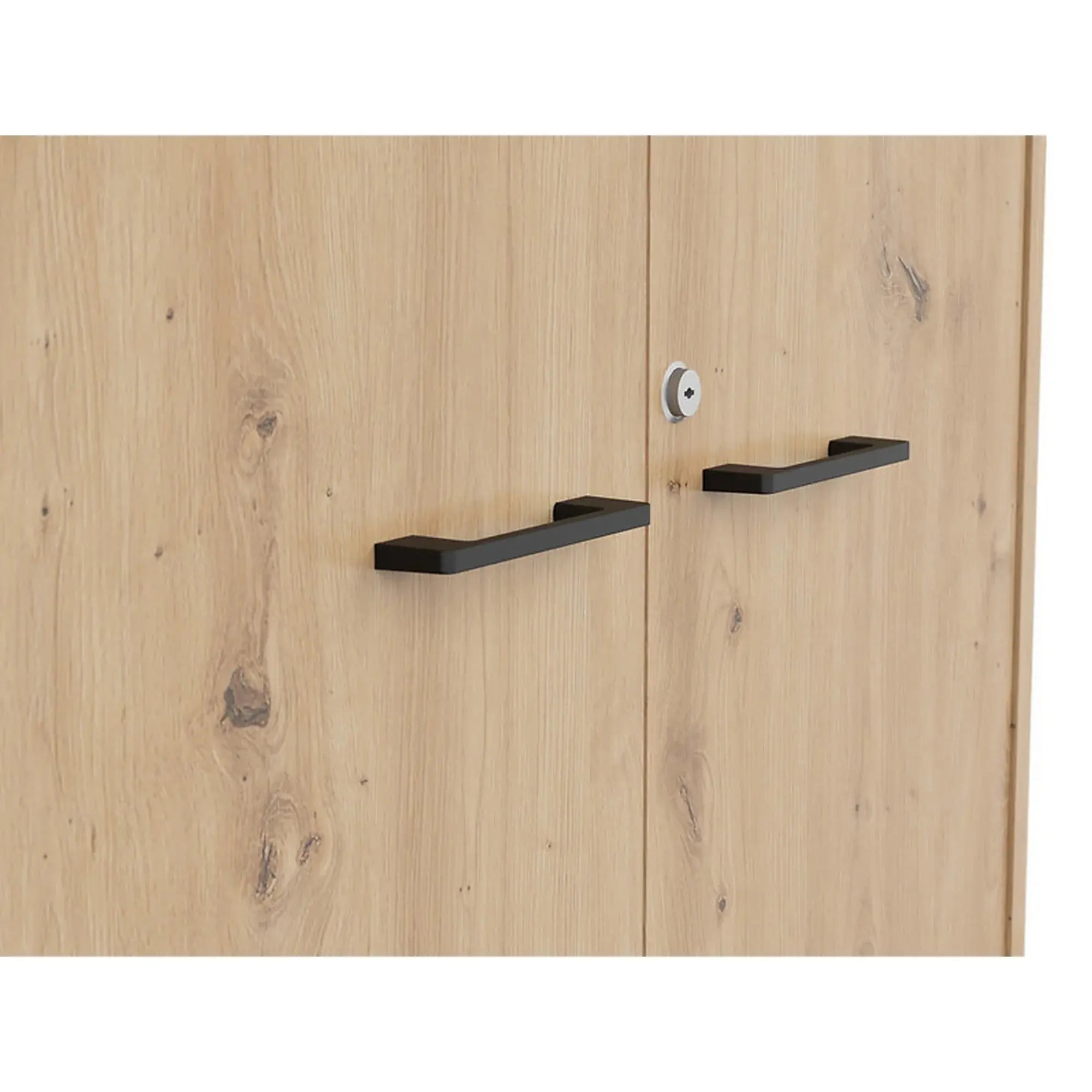 Dulap SPACE OFFICE, stejar artisan, PAL laminat, cu 4 usi, 80x37x203 cm