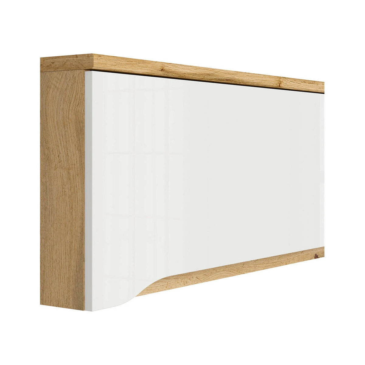 Dulap suspendat NUIS, stejar wotan/alb lucios, PAL, 135x29x38 cm