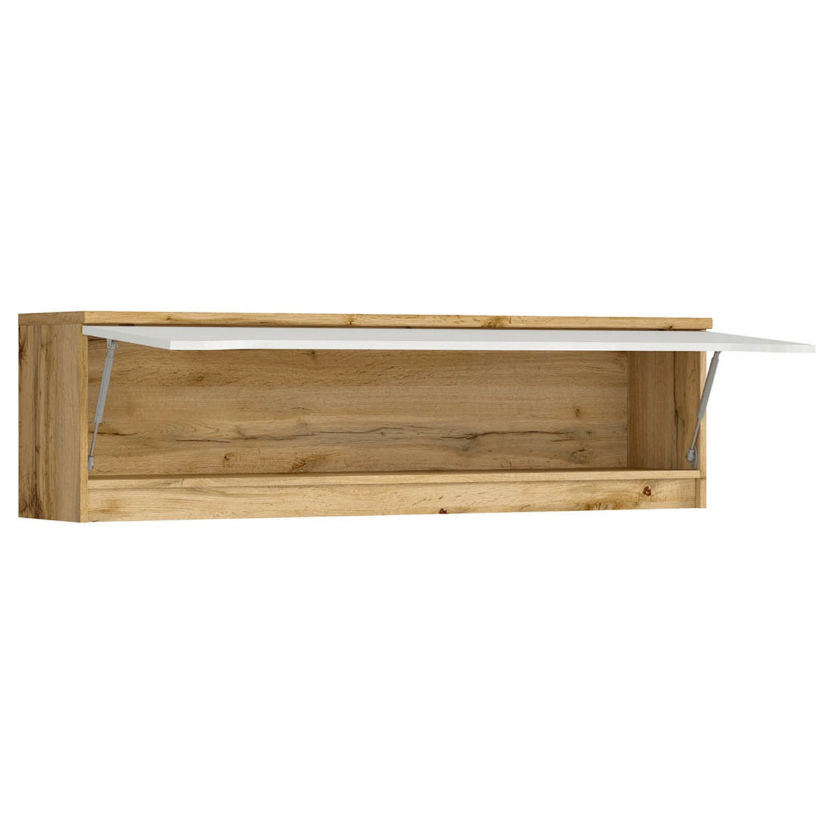 Dulap suspendat NUIS, stejar wotan/alb lucios, PAL, 135x29x38 cm