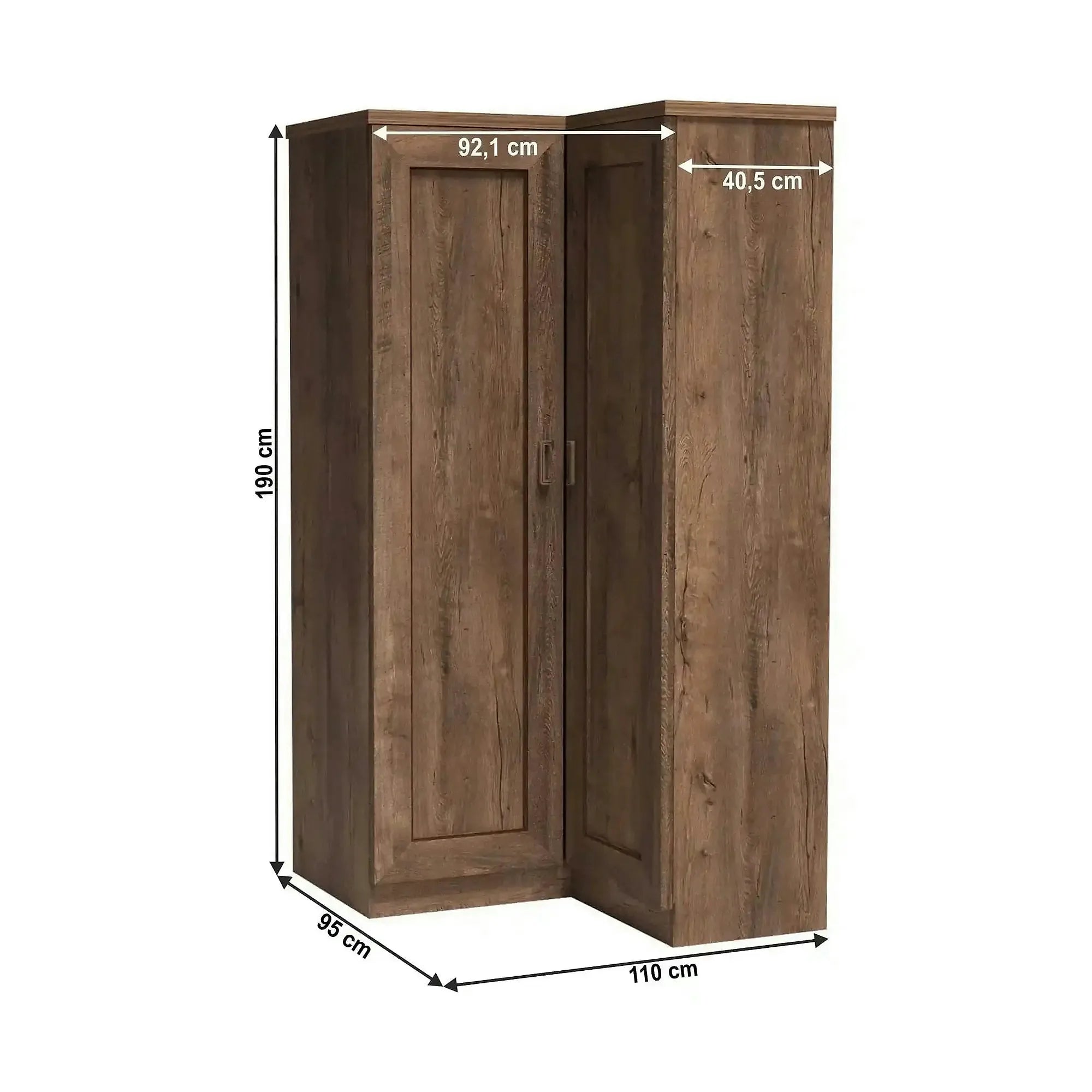 Dulap TEDY Typ T25, stejar lefkas, PAL melaminat, cu 2 usi, 110x95x190 cm
