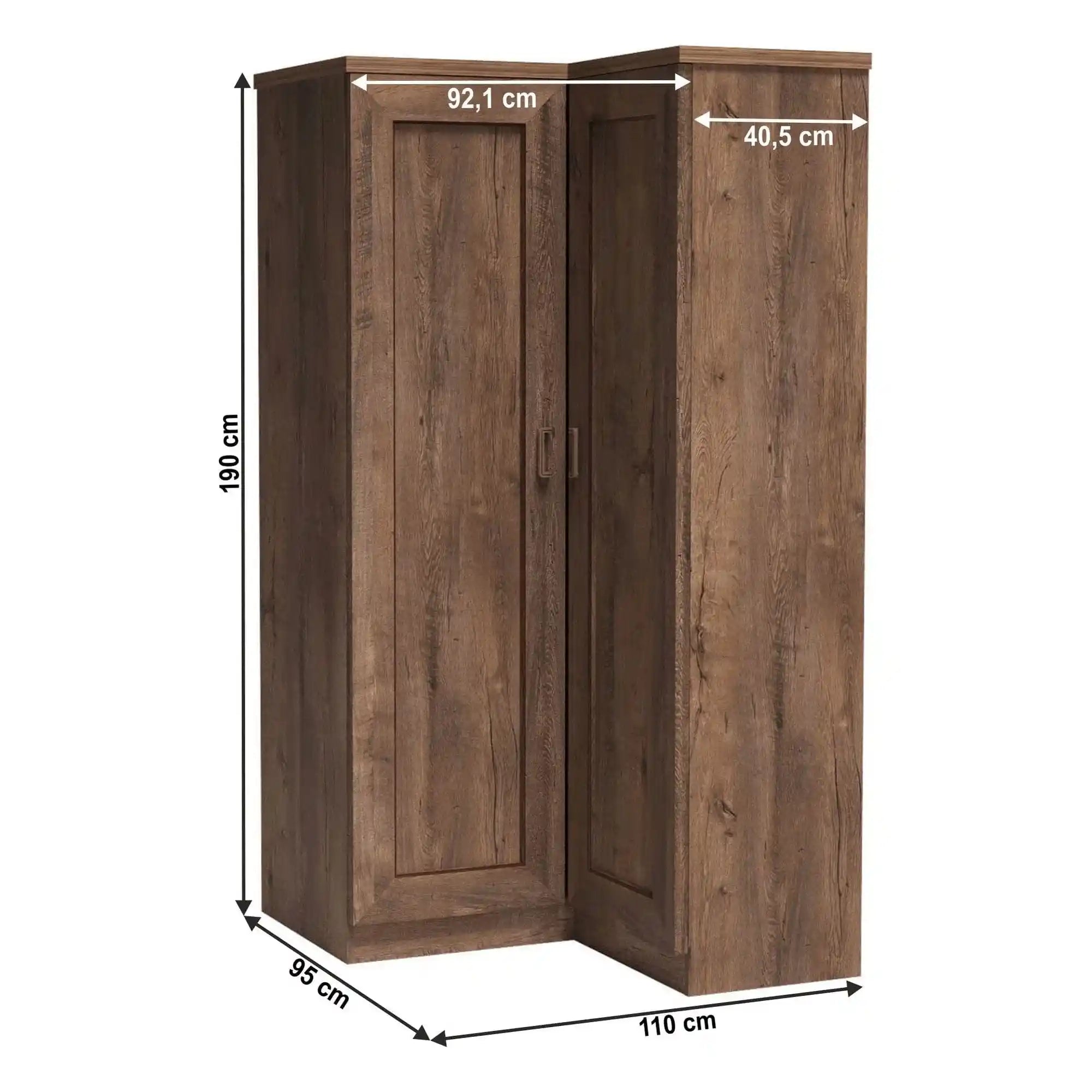 Dulap TEDY Typ T25, stejar lefkas, PAL melaminat, cu 2 usi, 110x95x190 cm