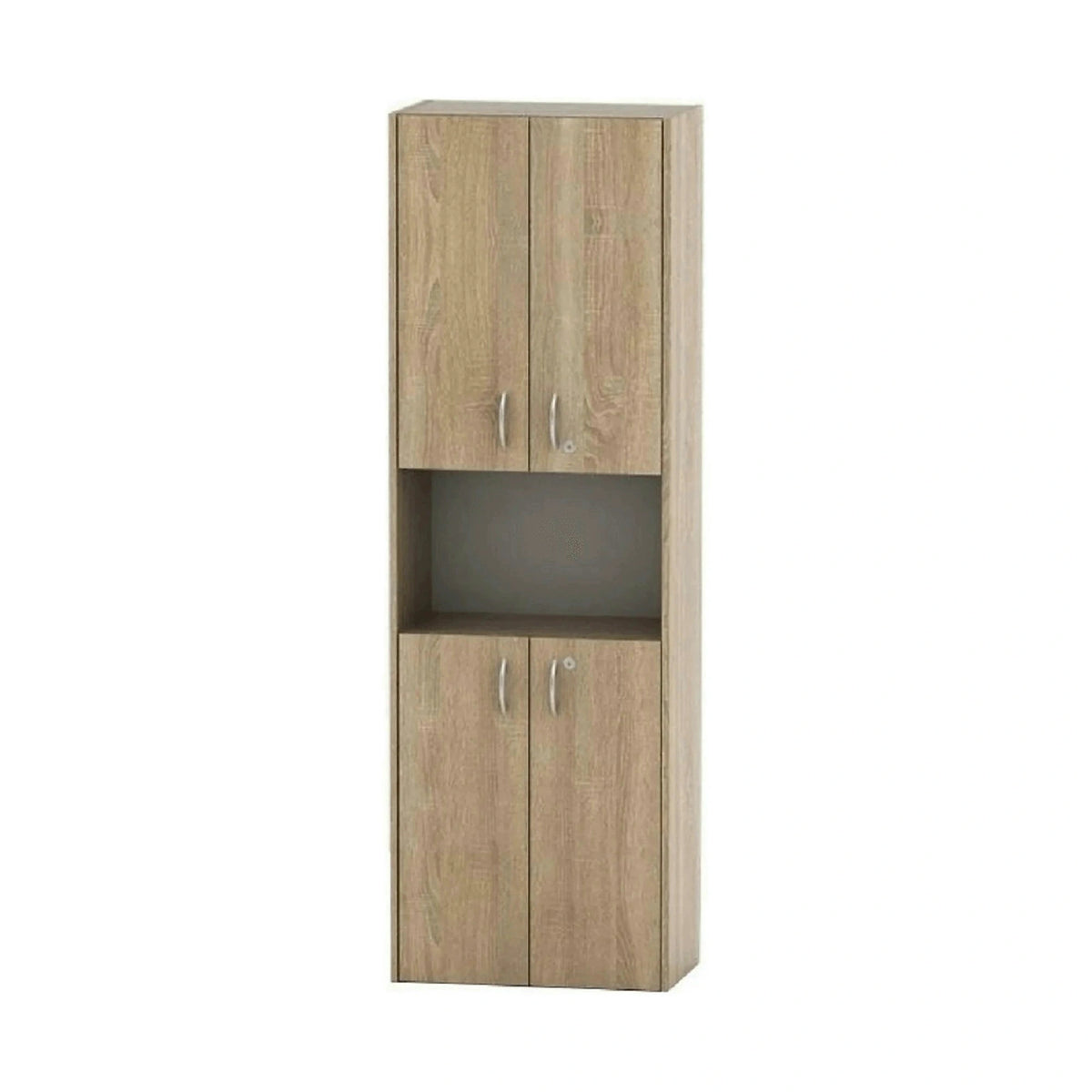 Dulap TEMPO ASISTENT NEW 003, stejar sonoma, PAL melaminat, cu 4 usi, 57x34x175 cm