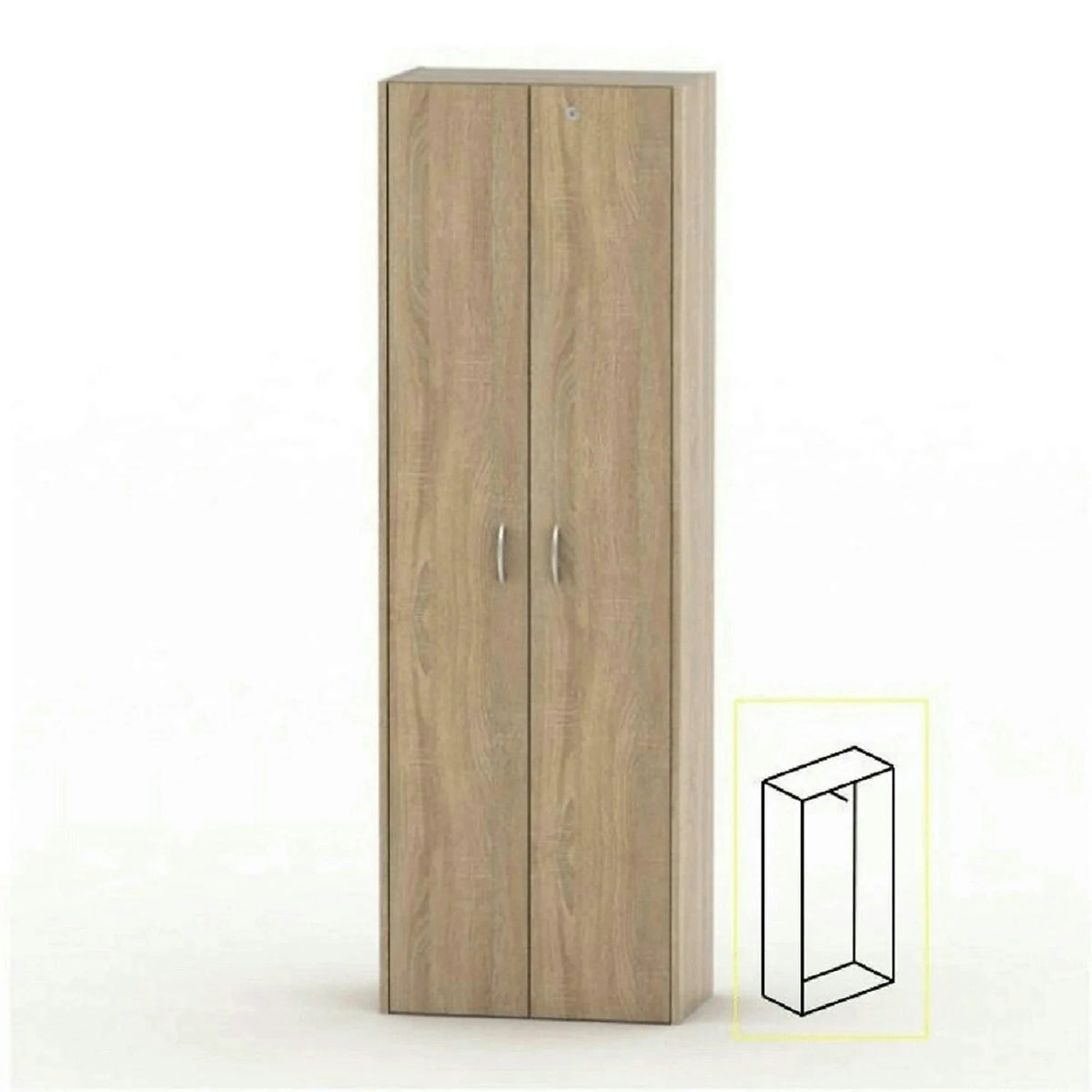 Dulap TEMPO ASISTENT NEW 006, stejar sonoma, PAL melaminat, cu 2 usi, 57x34x175 cm