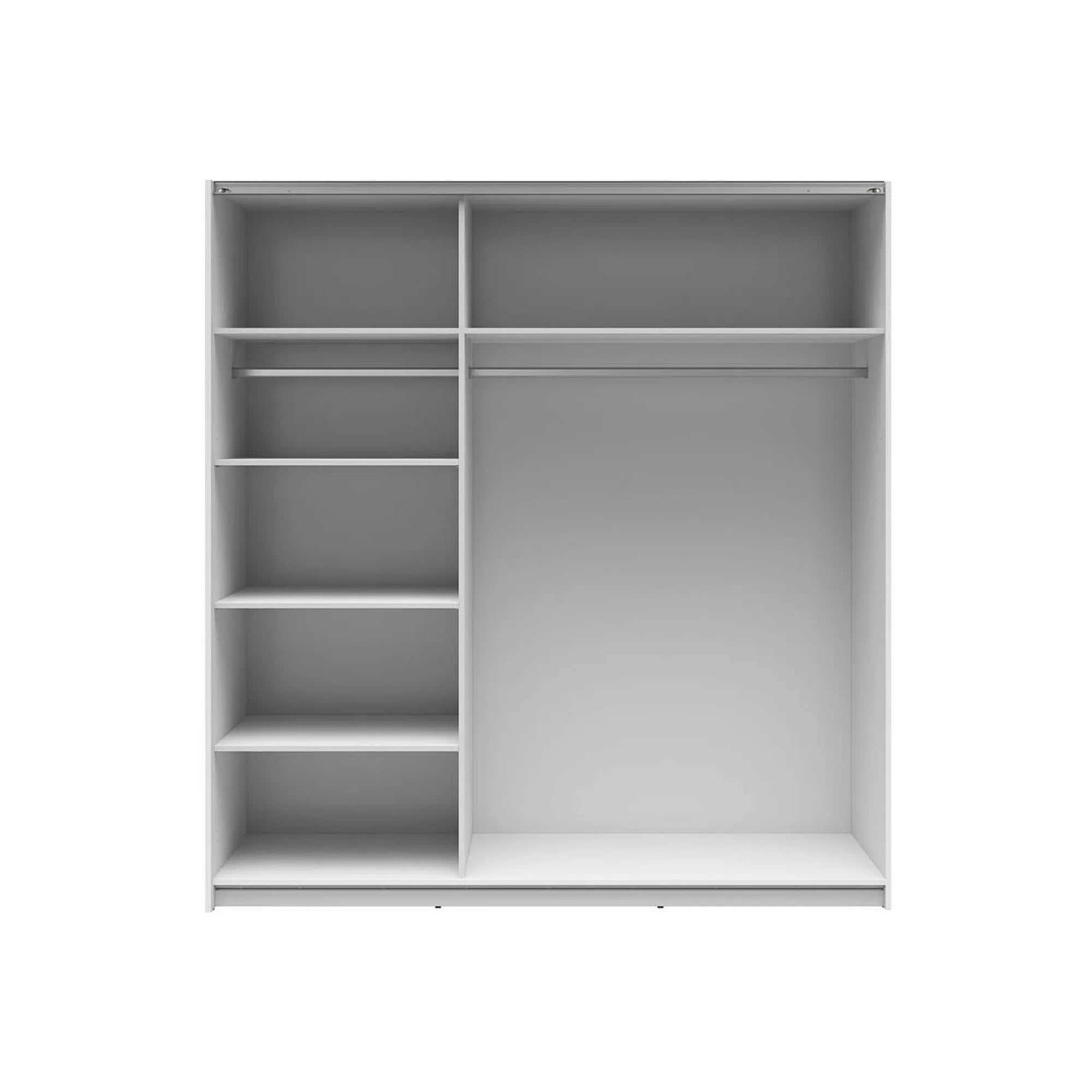 Dulap TETRIX, alb lucios, PAL, cu 2 usi si oglinda, 183x60x196 cm