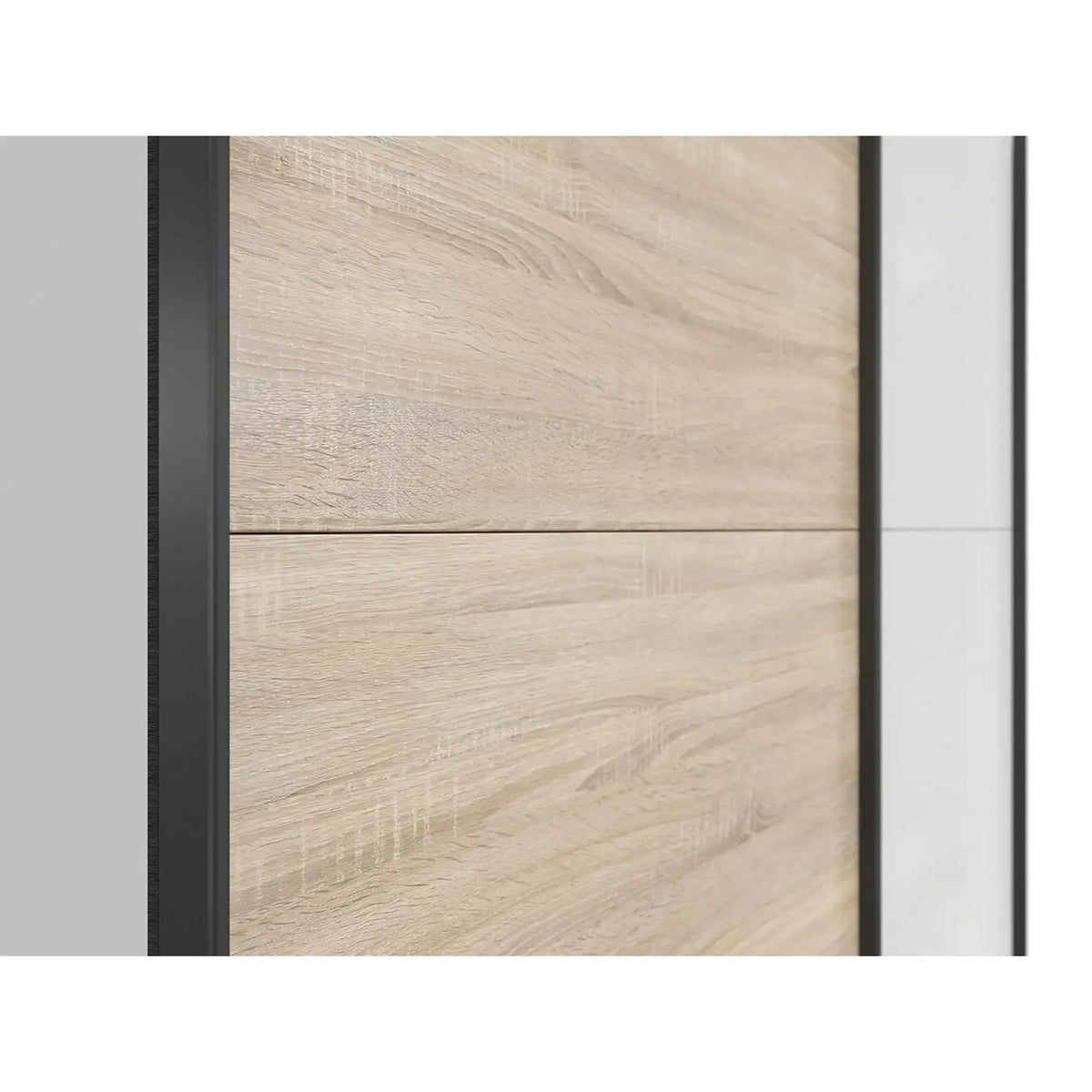 Dulap TETRIX, alb lucios/stejar sonoma, PAL, cu 2 usi, 154x60x196 cm