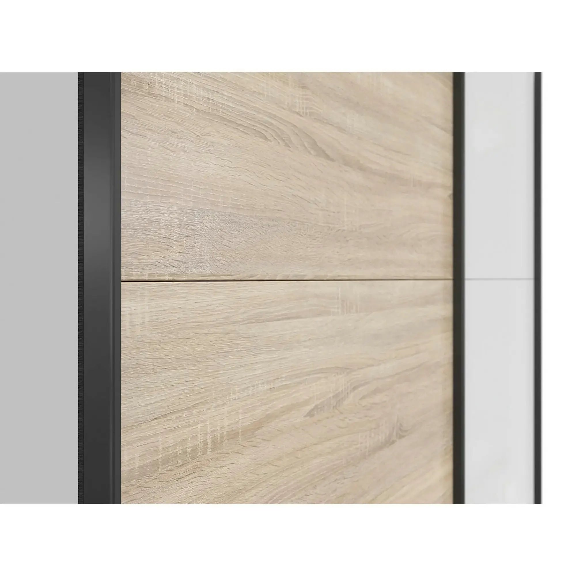 Dulap TETRIX, alb lucios/stejar sonoma, PAL, cu 2 usi, 154x60x196 cm