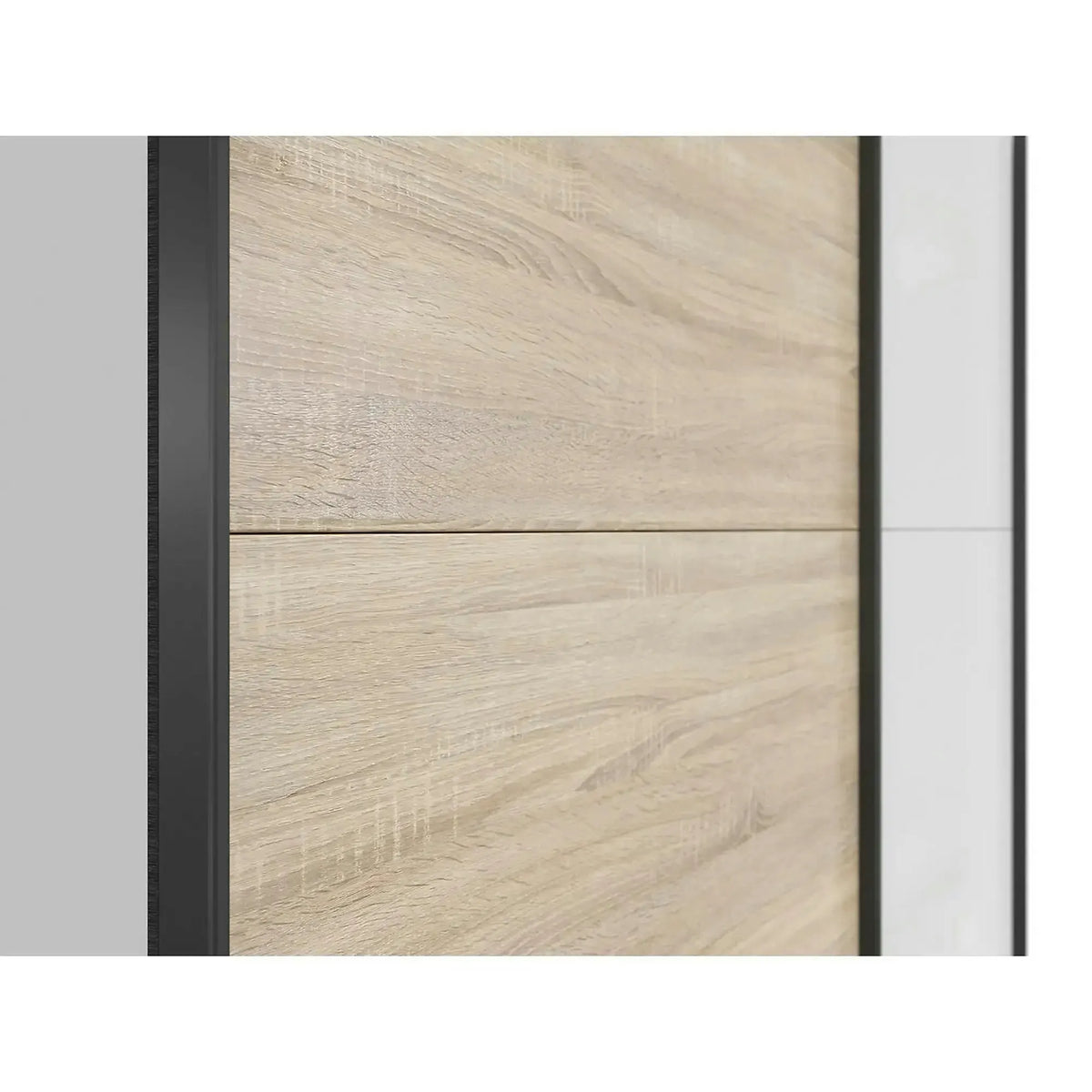 Dulap TETRIX, alb lucios/stejar sonoma, PAL, cu 2 usi, 154x60x196 cm