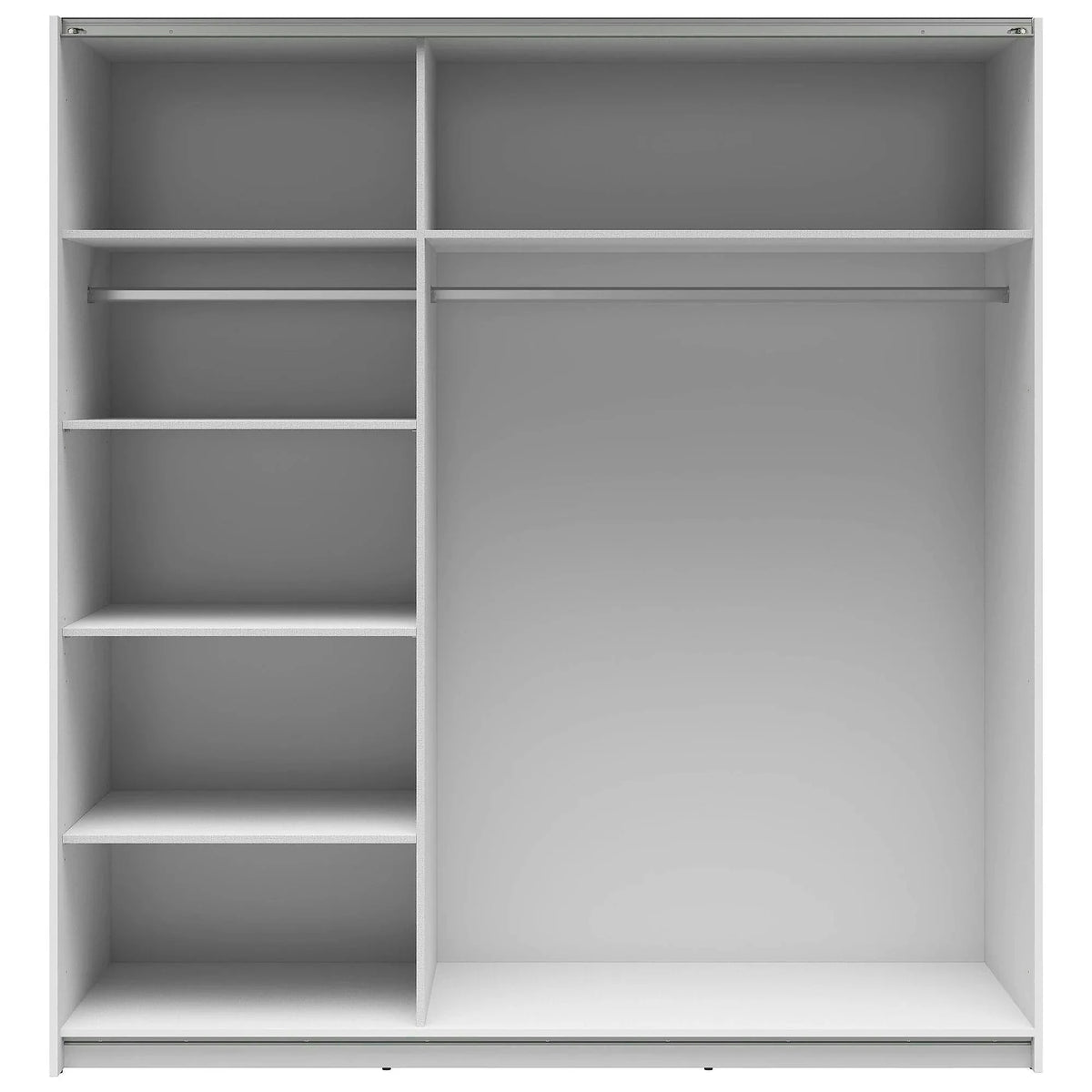 Dulap TETRIX, alb lucios/stejar wotan, PAL, cu 2 usi, 183x60x196 cm
