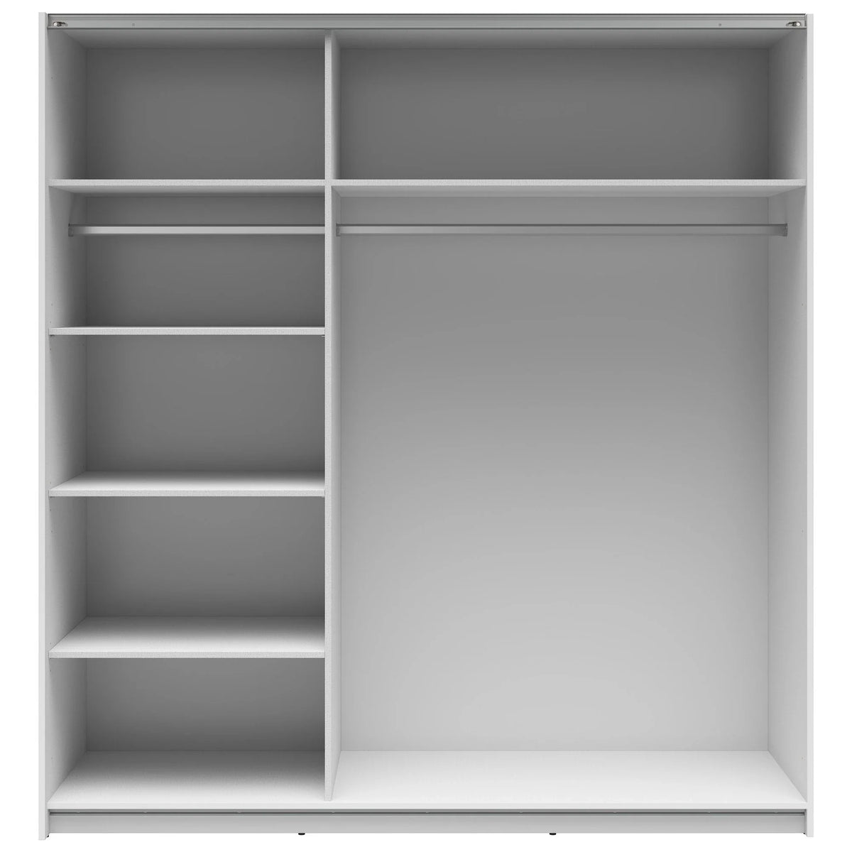 Dulap TETRIX, alb lucios/stejar wotan, PAL, cu 2 usi, 183x60x196 cm