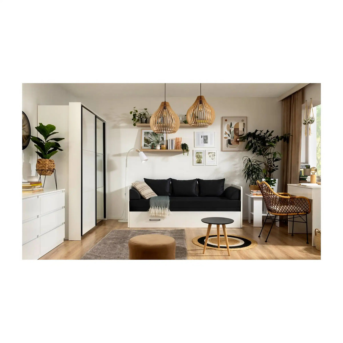 Dulap TETRIX, alb, PAL, cu 2 usi, 154x60x196 cm