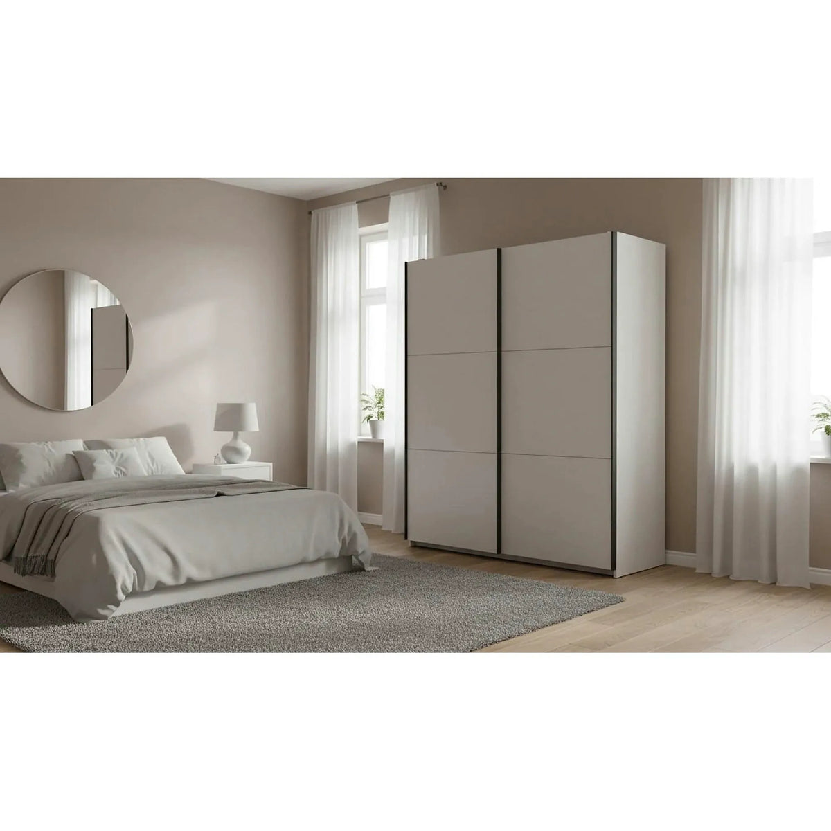 Dulap TETRIX, casmir, PAL, cu 2 usi, 154x60x196 cm