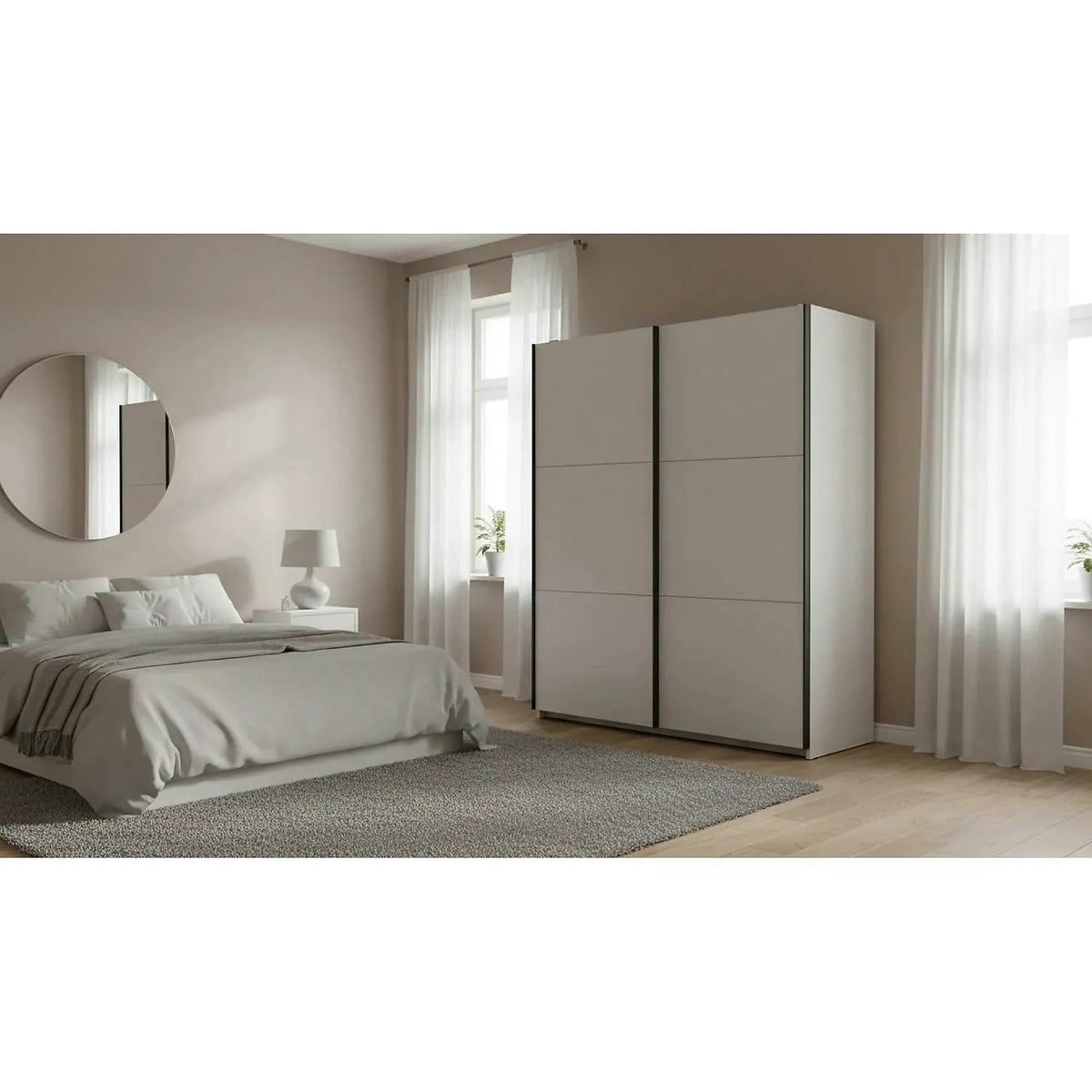 Dulap TETRIX, casmir, PAL, cu 2 usi, 154x60x196 cm