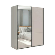 Dulap TETRIX, casmir, PAL, cu 2 usi si oglinda, 154x60x196 cm