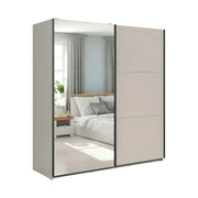 Dulap TETRIX, casmir, PAL, cu 2 usi si oglinda, 183x60x196 cm