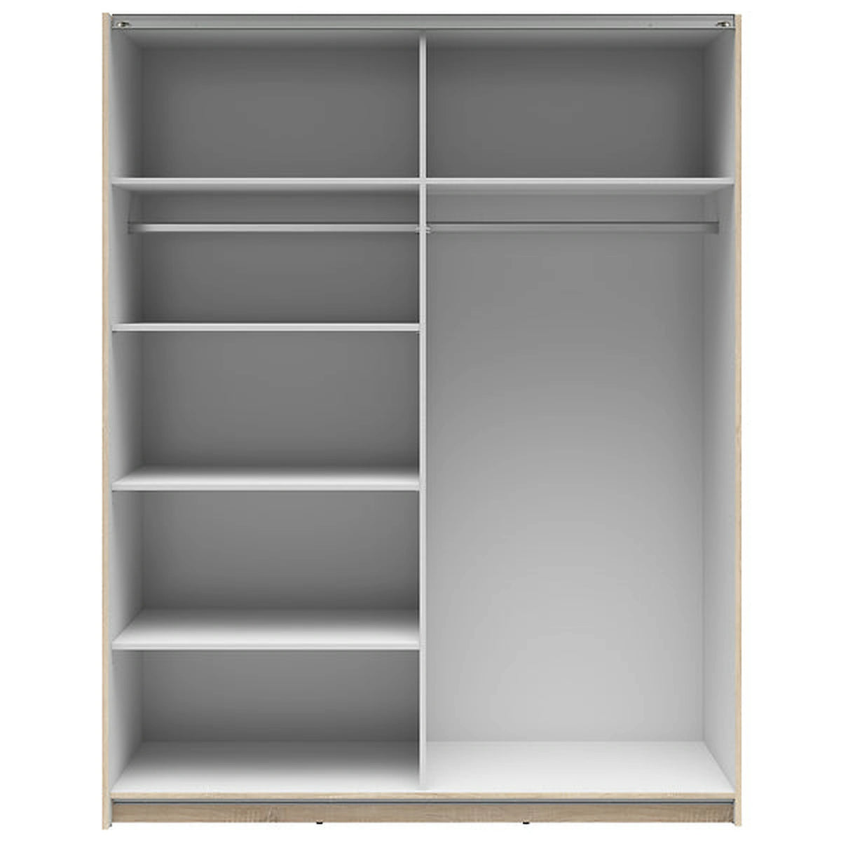 Dulap TETRIX, stejar sonoma/alb lucios, PAL, cu 2 usi, 154x60x196 cm