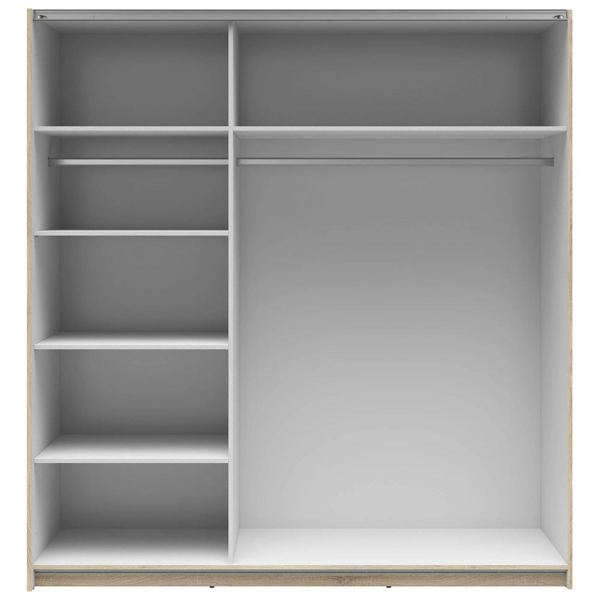 Dulap TETRIX, stejar sonoma/alb lucios, PAL, cu 2 usi, 183x60x196 cm