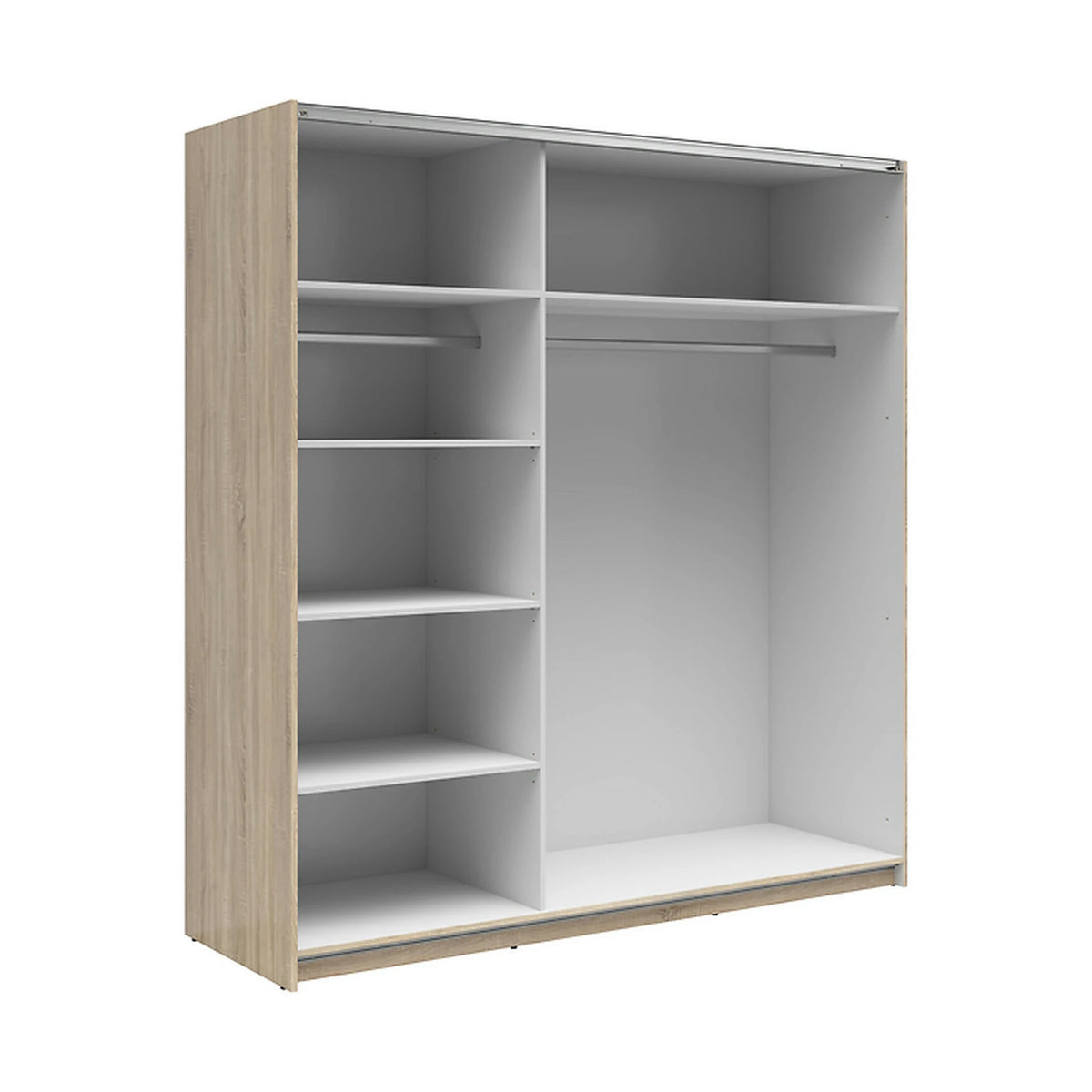 Dulap TETRIX, stejar sonoma/alb lucios, PAL, cu 2 usi, 183x60x196 cm
