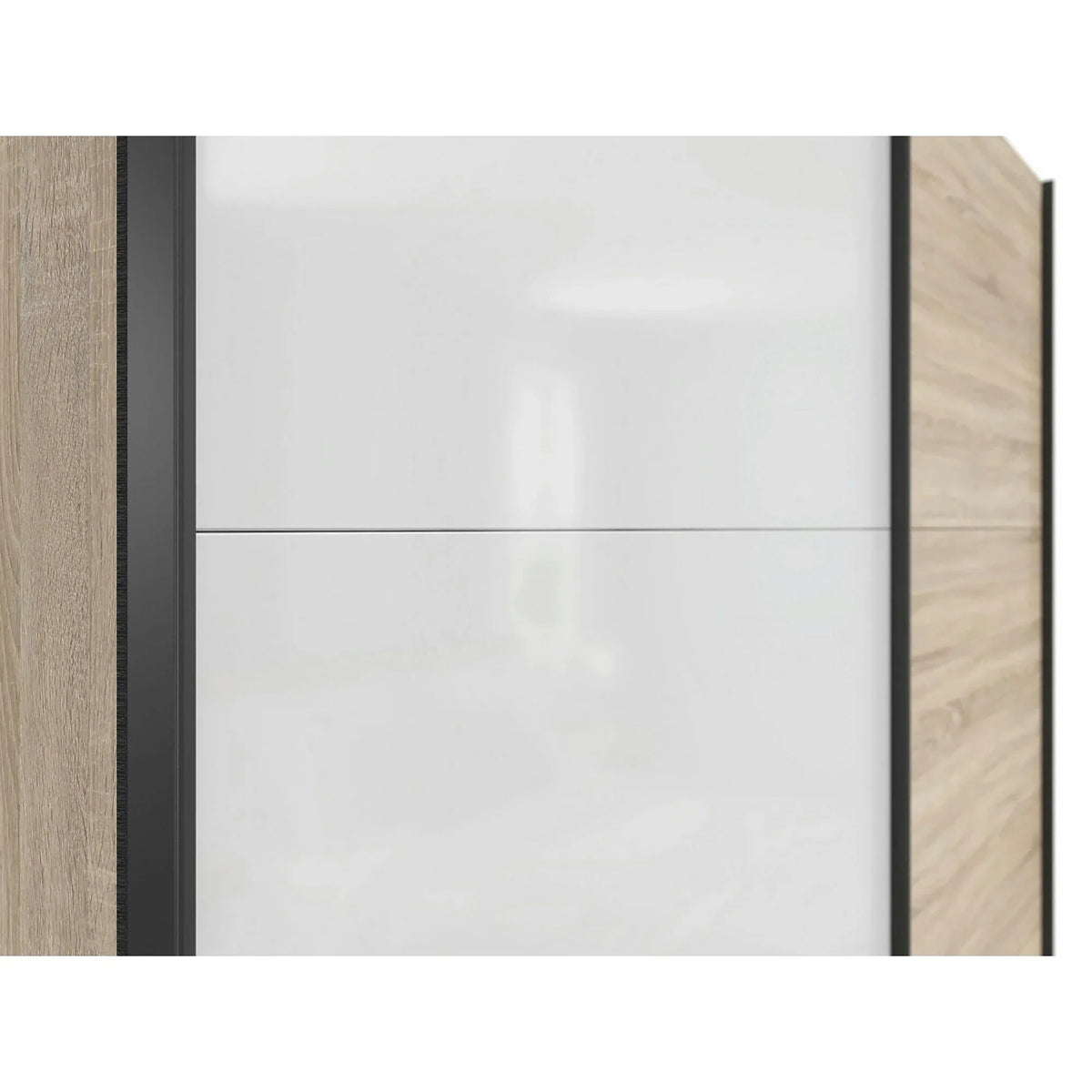 Dulap TETRIX, stejar sonoma/alb lucios, PAL, cu 2 usi, 183x60x196 cm