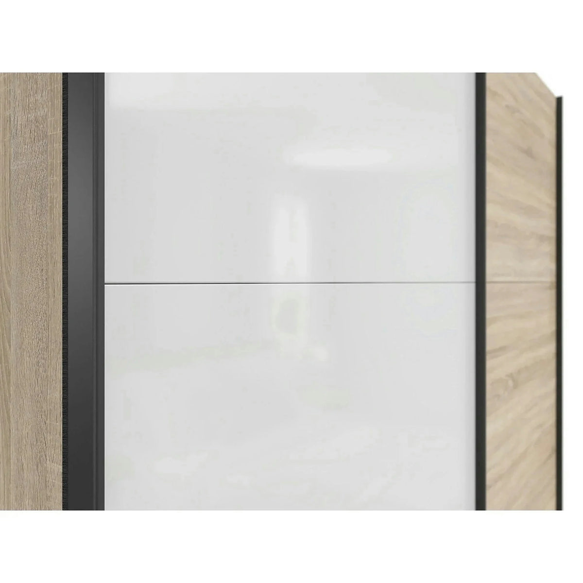 Dulap TETRIX, stejar sonoma/alb lucios, PAL, cu 2 usi, 183x60x196 cm