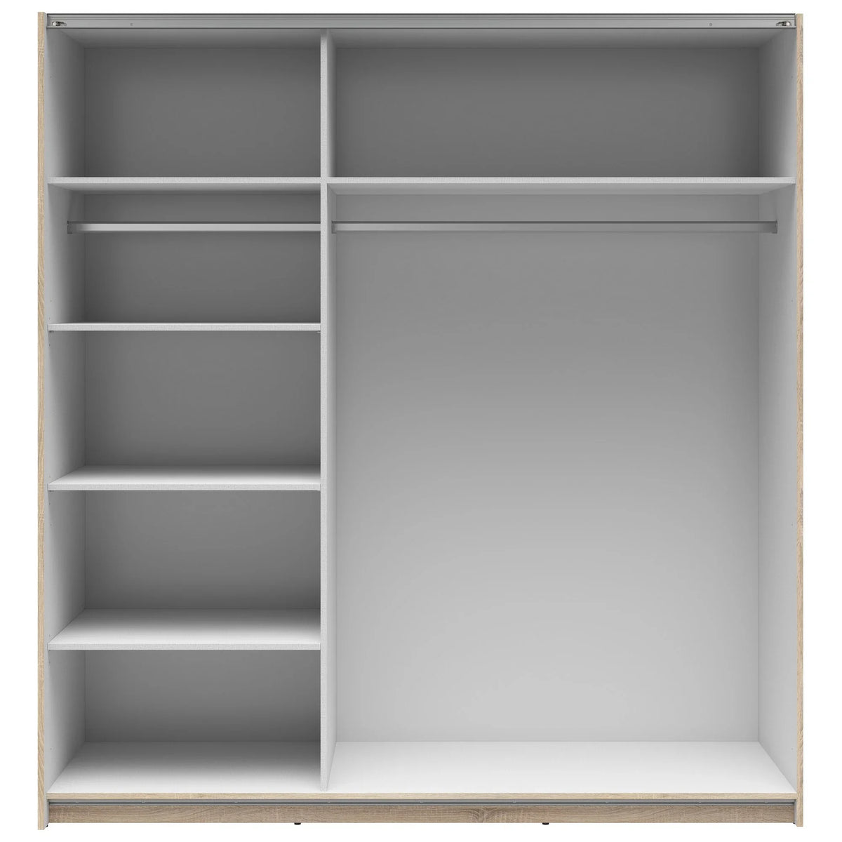 Dulap TETRIX, stejar sonoma/alb lucios, PAL, cu 2 usi, 183x60x196 cm