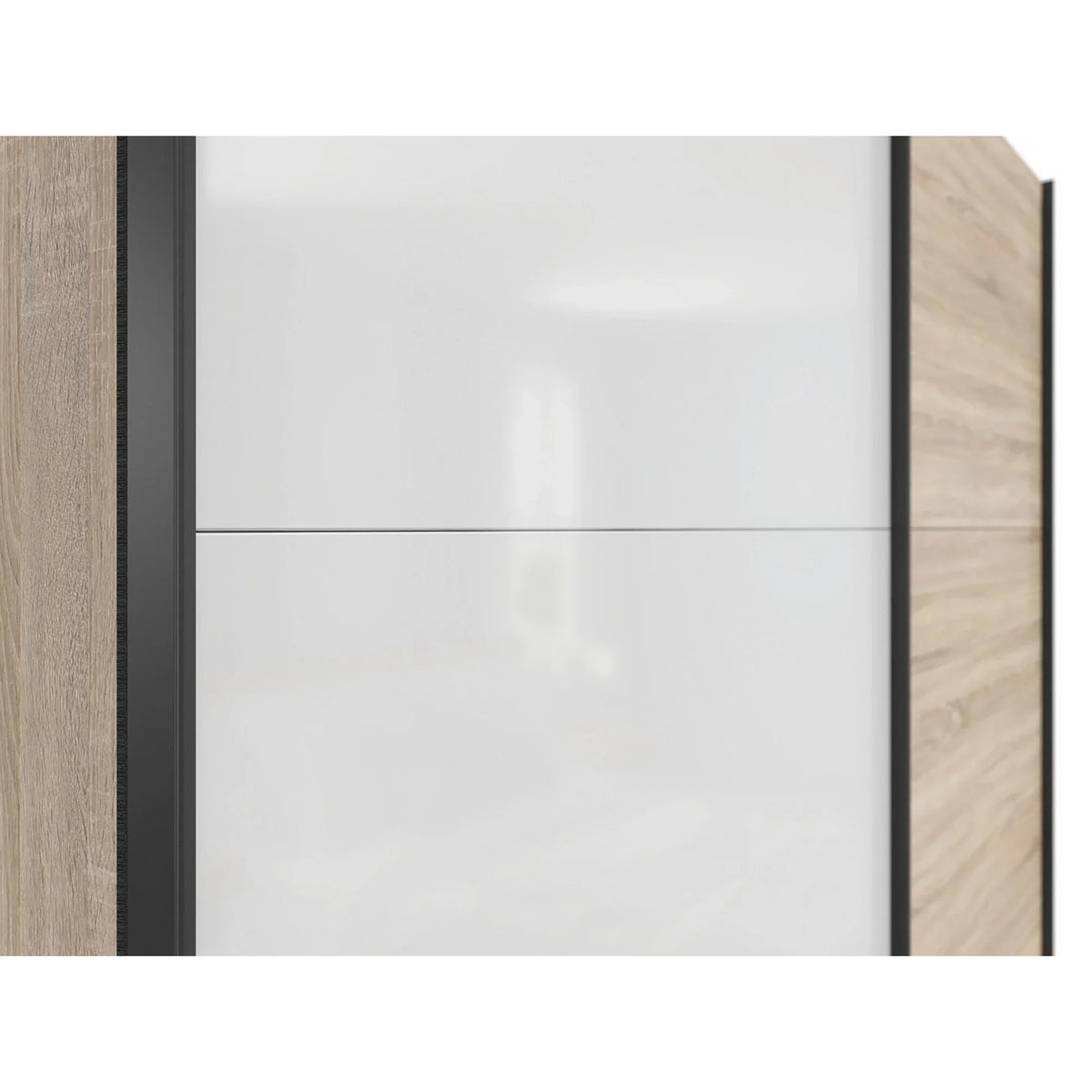Dulap TETRIX, stejar sonoma/alb lucios, PAL, cu 2 usi, 183x60x196 cm