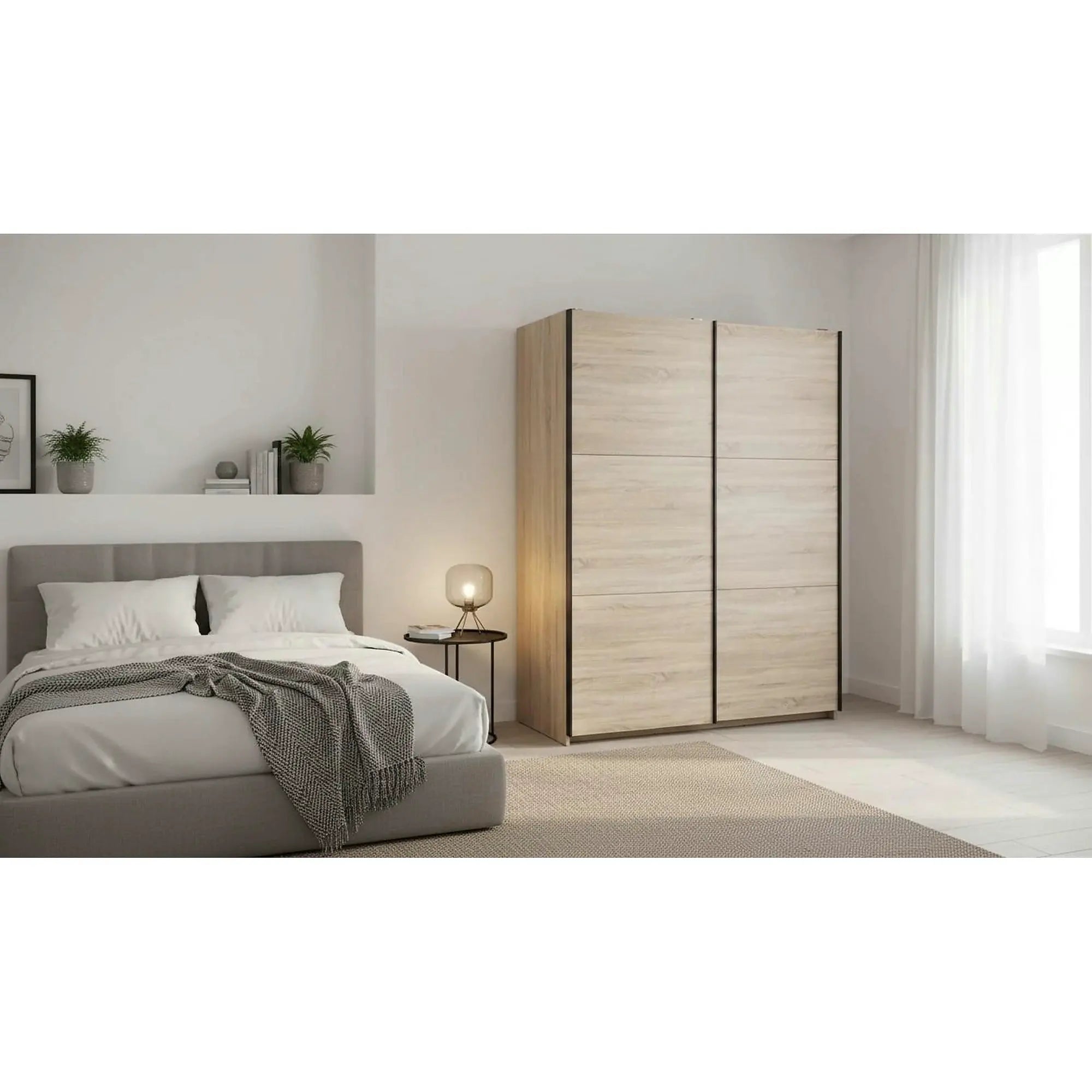 Dulap TETRIX, stejar sonoma, PAL, cu 2 usi, 154x60x196 cm