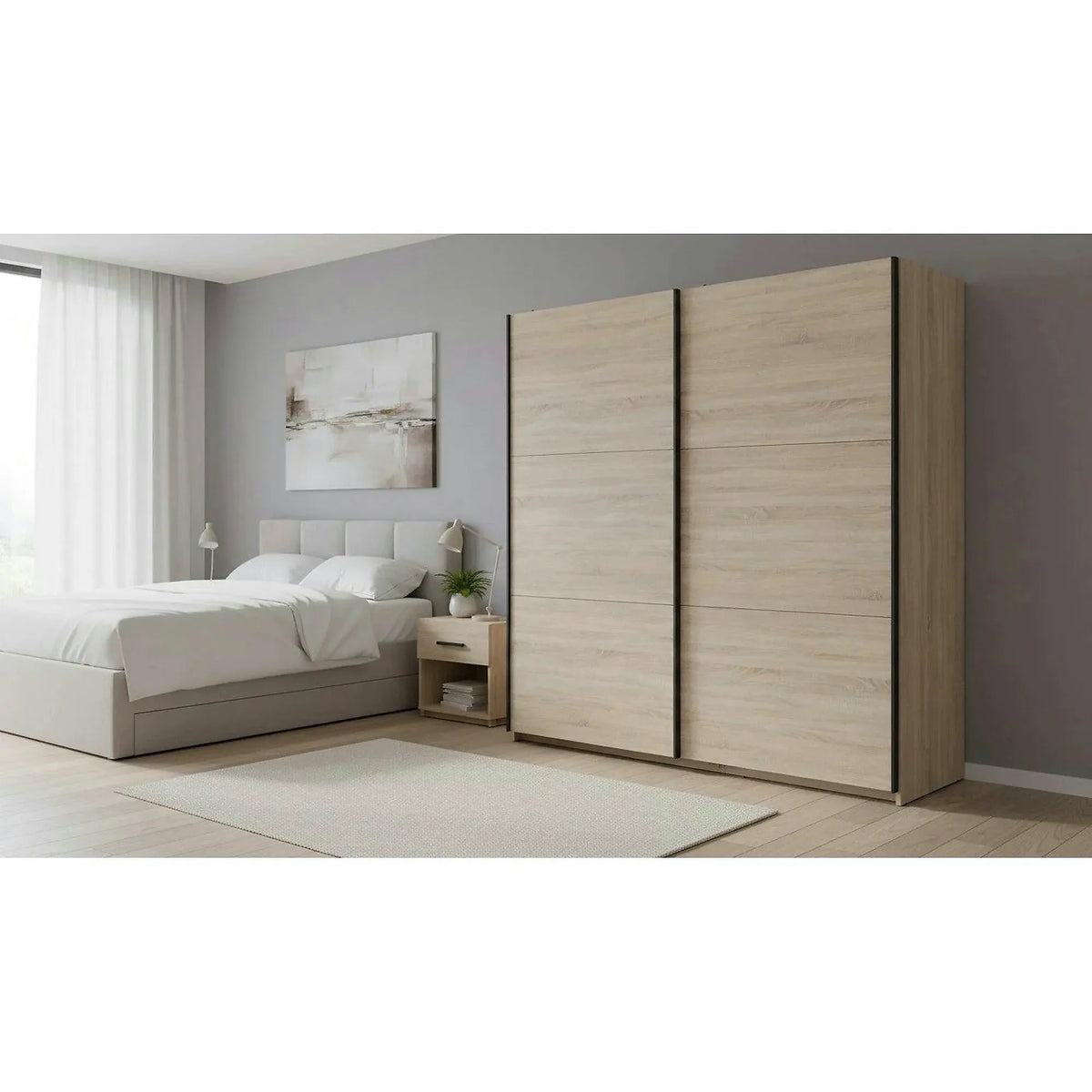 Dulap TETRIX, stejar sonoma, PAL, cu 2 usi, 183x60x196 cm