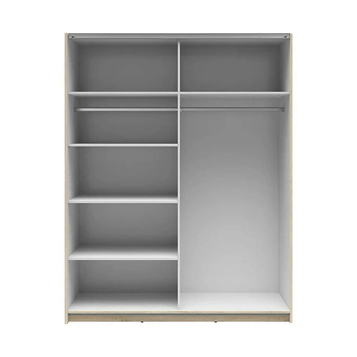 Dulap TETRIX, stejar sonoma, PAL, cu 2 usi si oglinzi, 154x60x196 cm