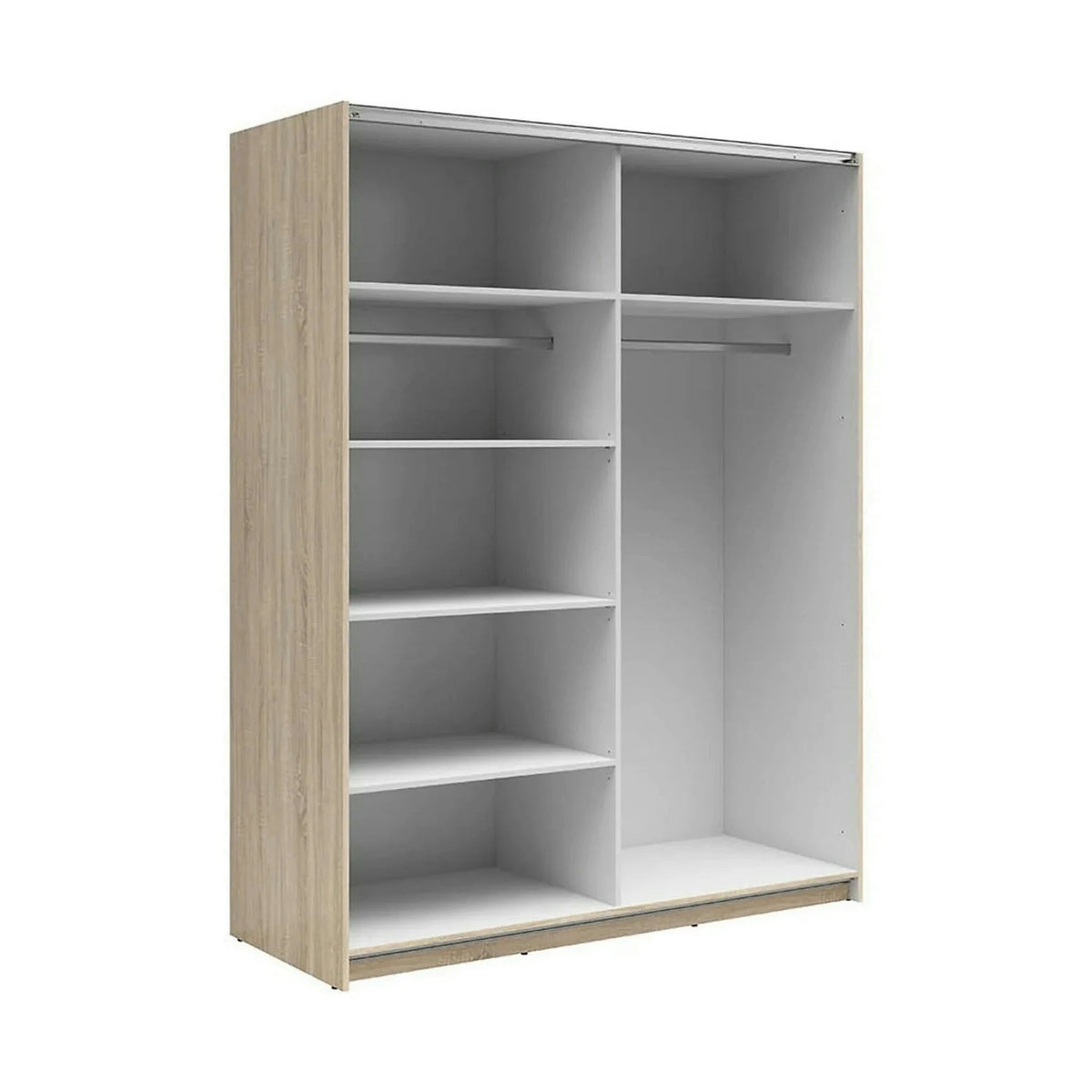 Dulap TETRIX, stejar sonoma, PAL, cu 2 usi si oglinzi, 154x60x196 cm