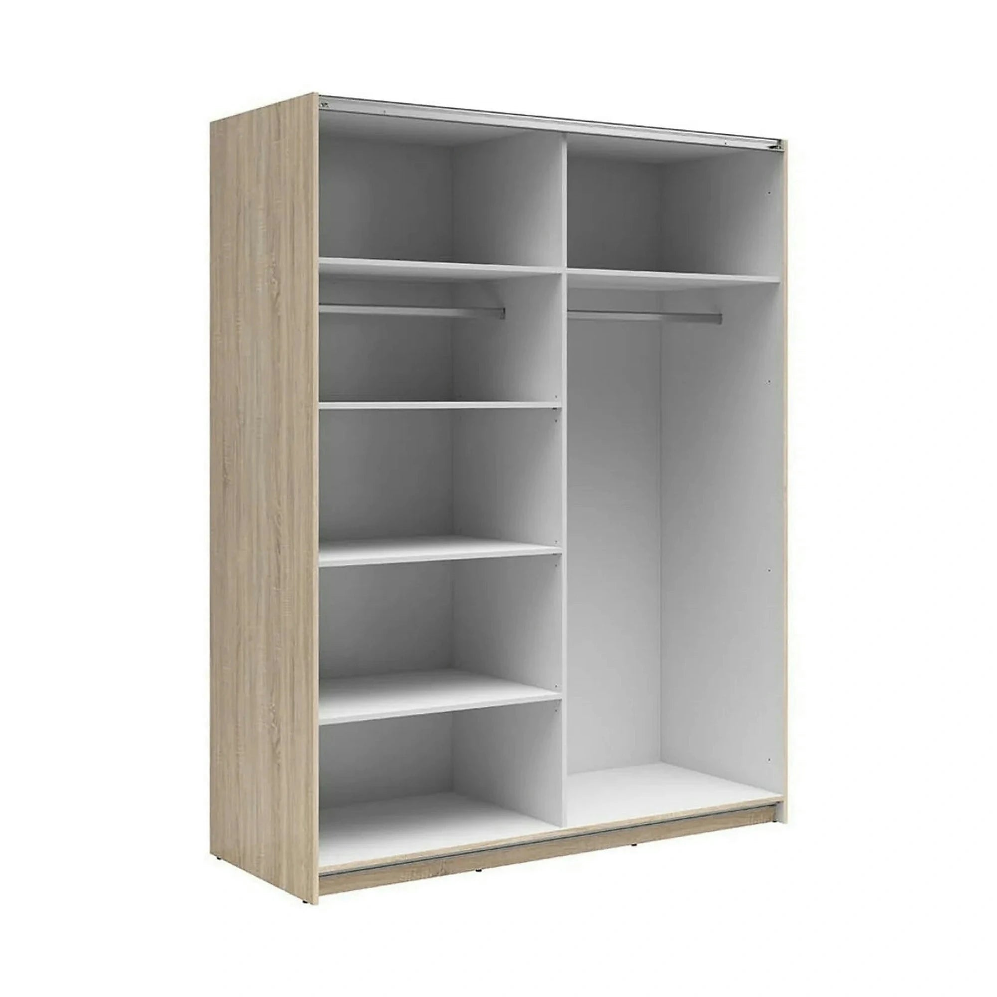 Dulap TETRIX, stejar sonoma, PAL, cu 2 usi si oglinzi, 154x60x196 cm