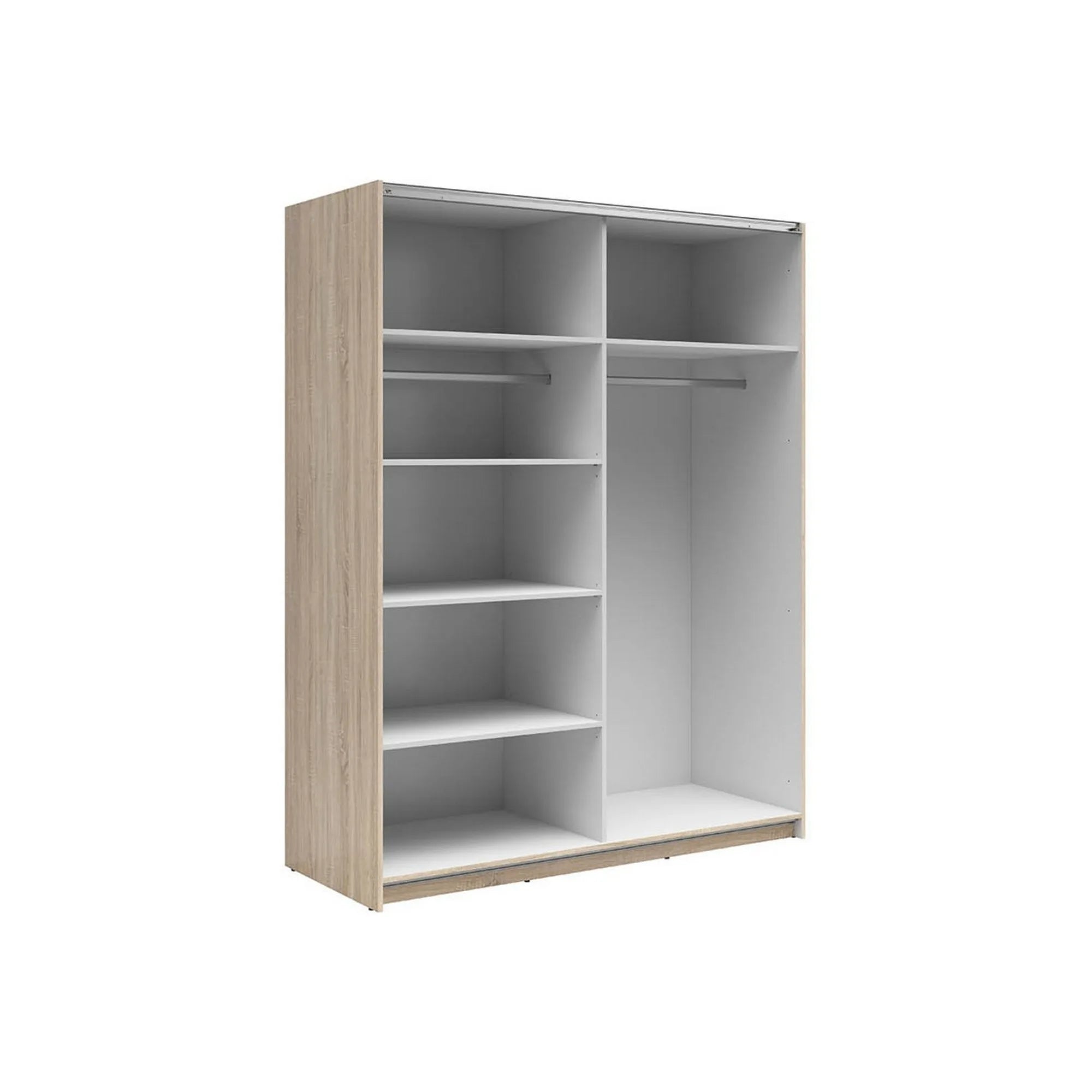 Dulap TETRIX, stejar sonoma, PAL, cu 2 usi si oglinzi, 154x60x196 cm