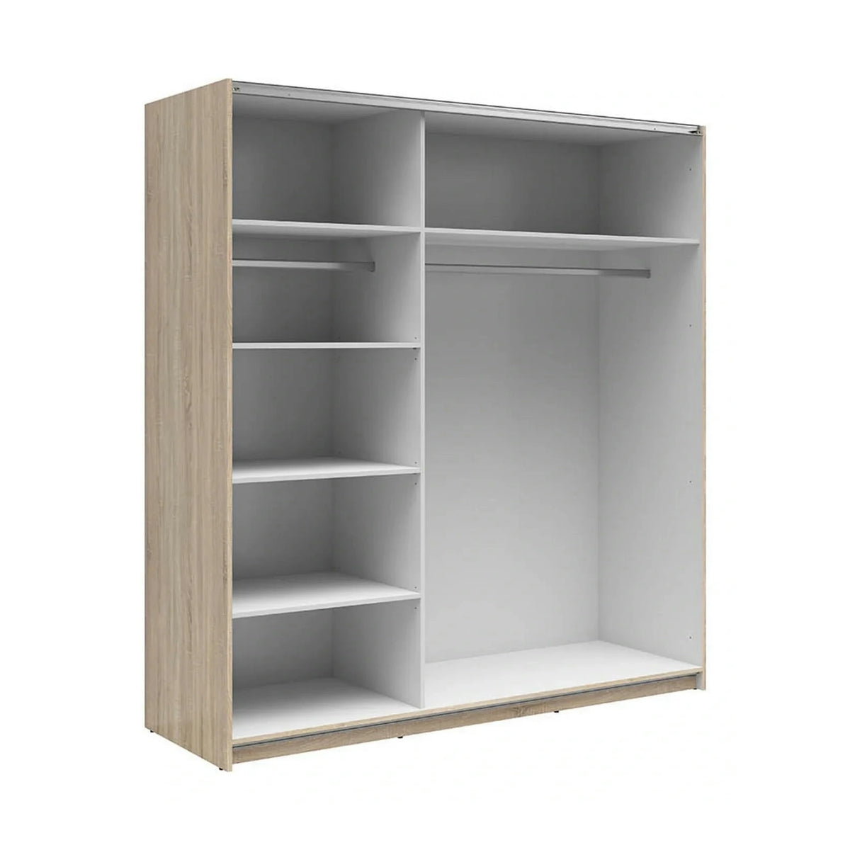 Dulap TETRIX, stejar sonoma, PAL, cu 2 usi si oglinzi, 183x60x196 cm