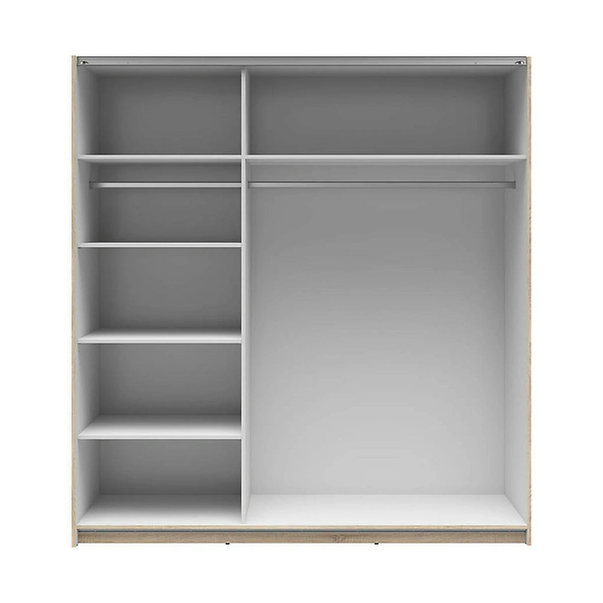 Dulap TETRIX, stejar sonoma, PAL, cu 2 usi si oglinzi, 183x60x196 cm