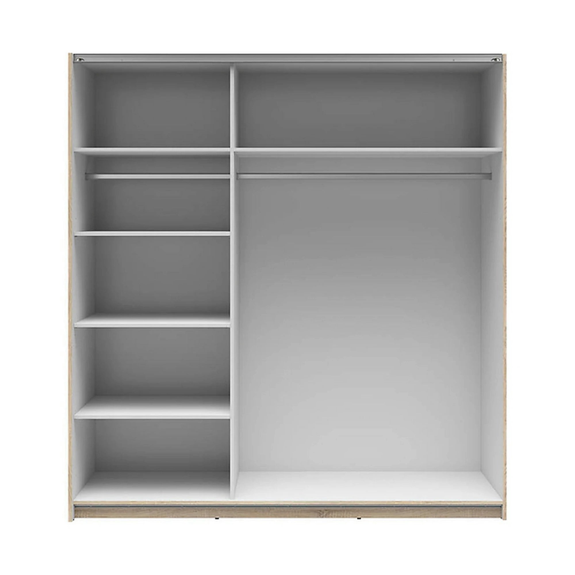 Dulap TETRIX, stejar sonoma, PAL, cu 2 usi si oglinzi, 183x60x196 cm