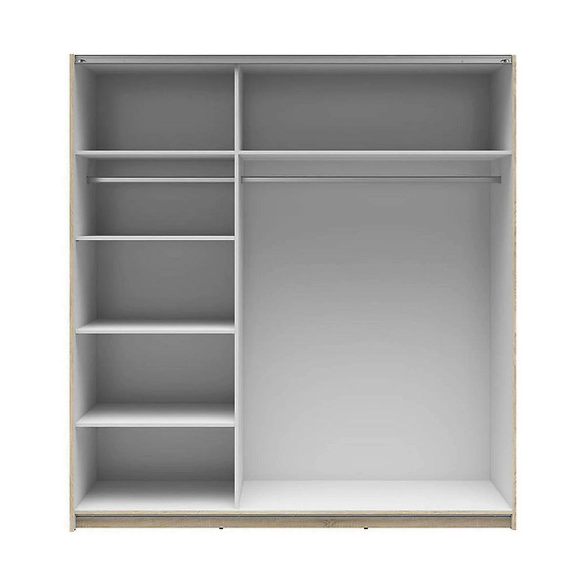 Dulap TETRIX, stejar sonoma, PAL, cu 2 usi si oglinzi, 183x60x196 cm