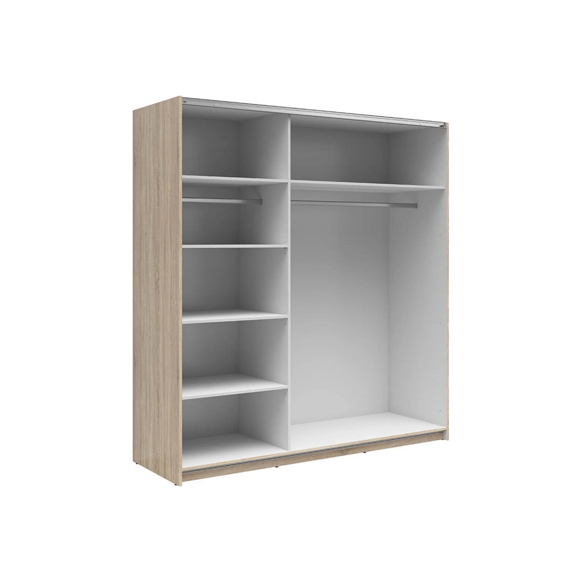 Dulap TETRIX, stejar sonoma, PAL, cu 2 usi si oglinzi, 183x60x196 cm