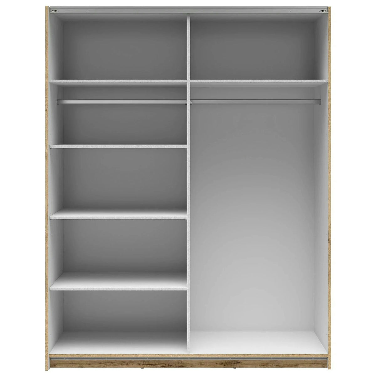 Dulap TETRIX, stejar wotan/alb lucios, PAL, cu 2 usi, 154x60x196 cm