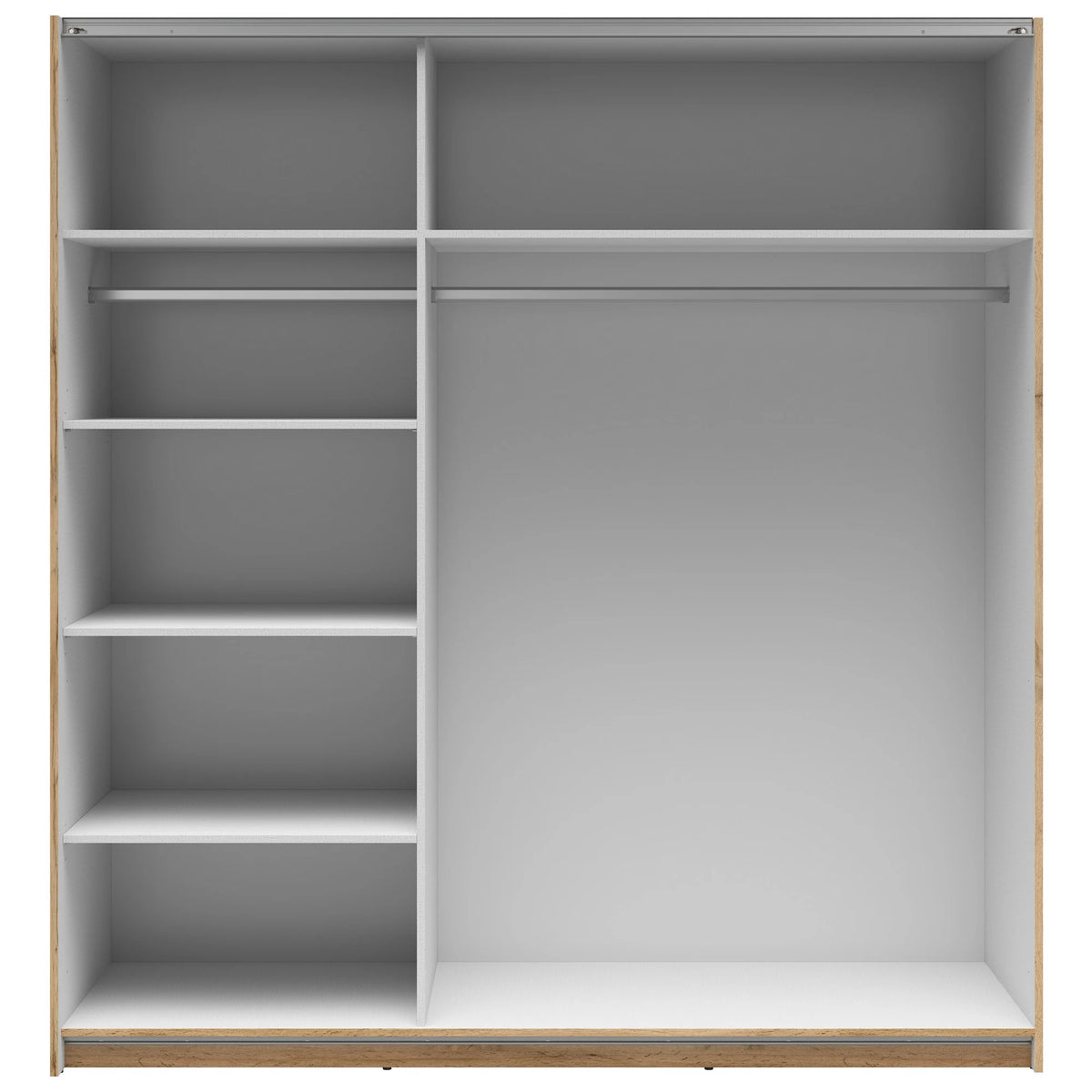 Dulap TETRIX, stejar wotan, PAL, cu 2 usi si oglinda, 183x60x196 cm