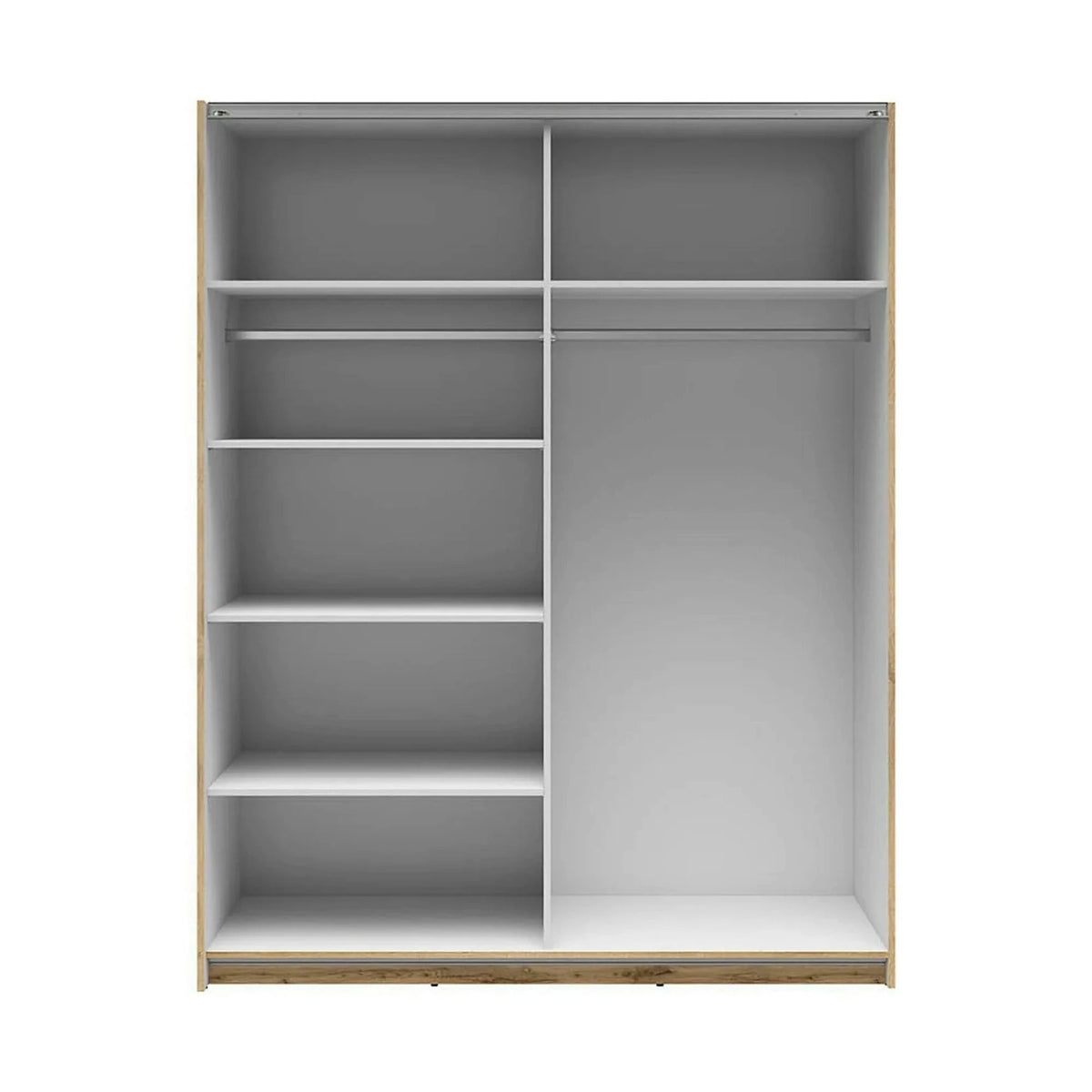 Dulap TETRIX, stejar wotan, PAL, cu 2 usi si oglinzi, 154x60x196 cm