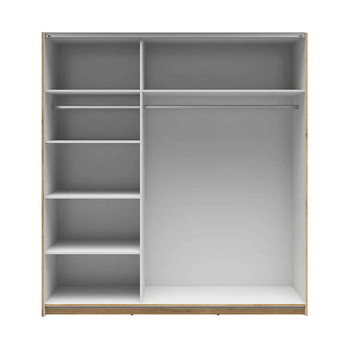 Dulap TETRIX, stejar wotan, PAL, cu 2 usi si oglinzi, 183x60x196 cm