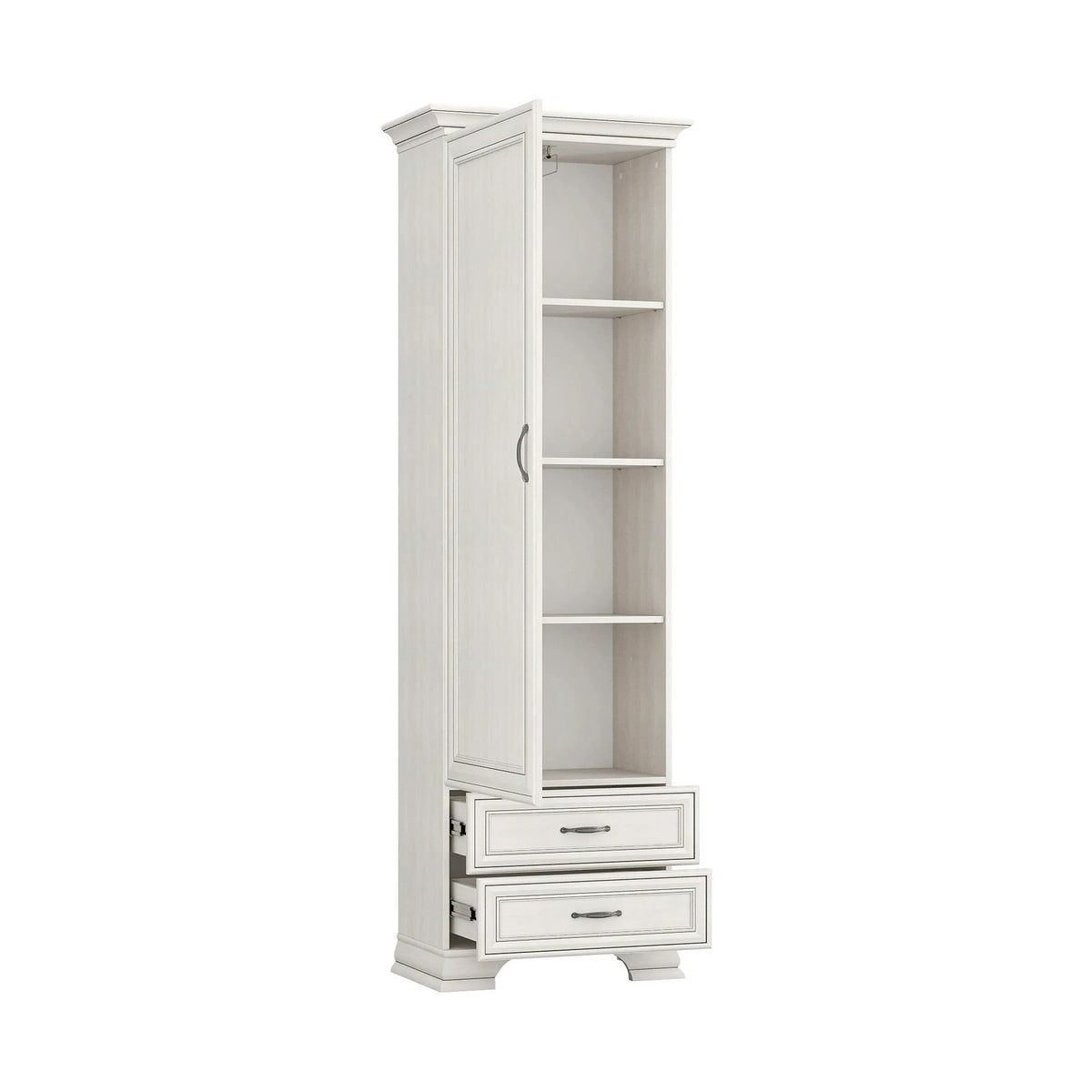Dulap TIFFANY II, grej, PAL laminat, cu o usa si 2 sertare, 69x40x212 cm