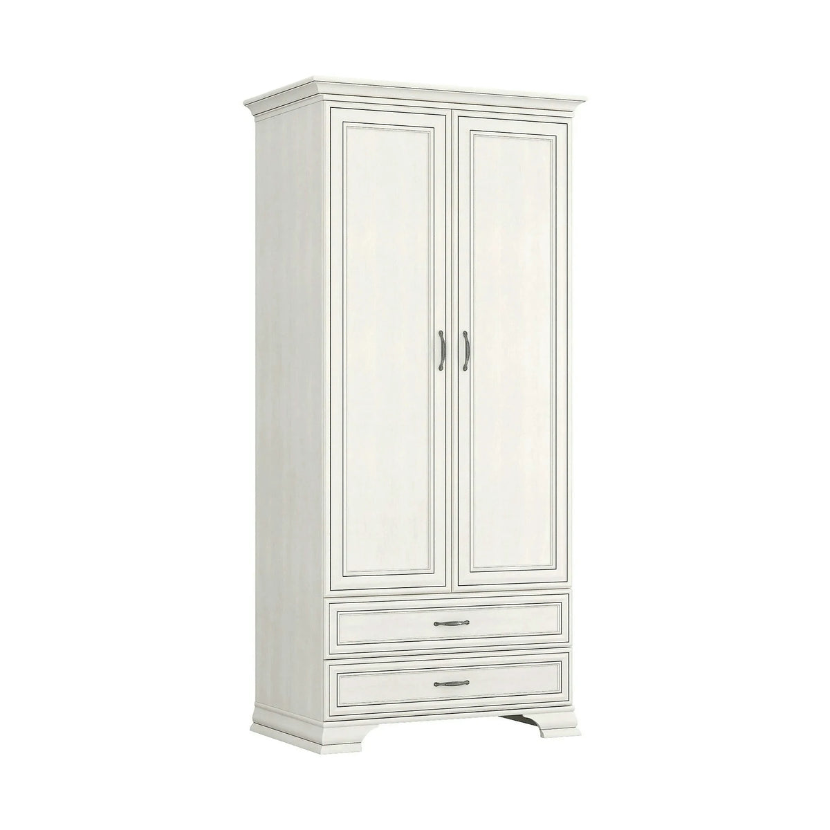 Dulap TIFFANY II, grej, PAL laminat, cu 2 usi si 2 sertare, 99x62x212 cm