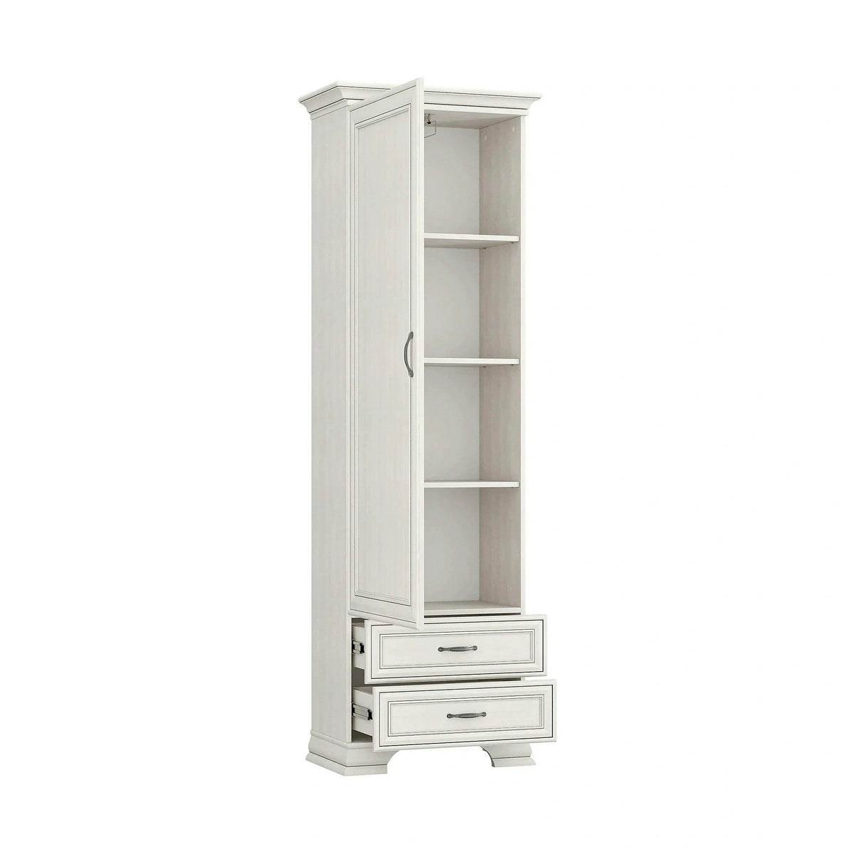 Dulap TIFFANY II, grej, PAL laminat, cu o usa si 2 sertare, 69x40x212 cm