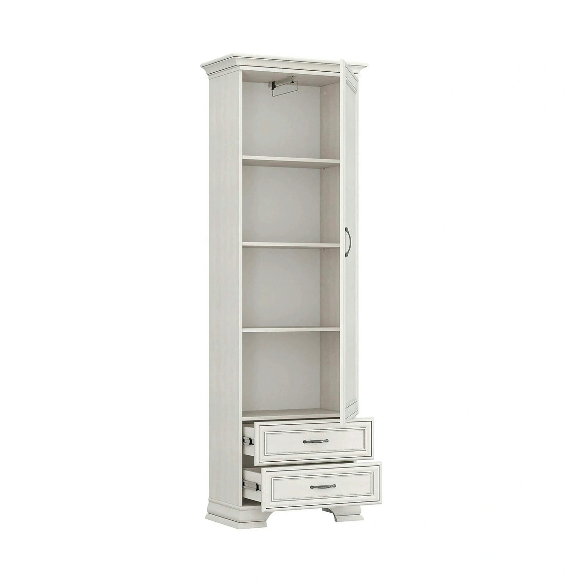 Dulap TIFFANY II, grej, PAL laminat, cu o usa si 2 sertare, 69x40x212 cm