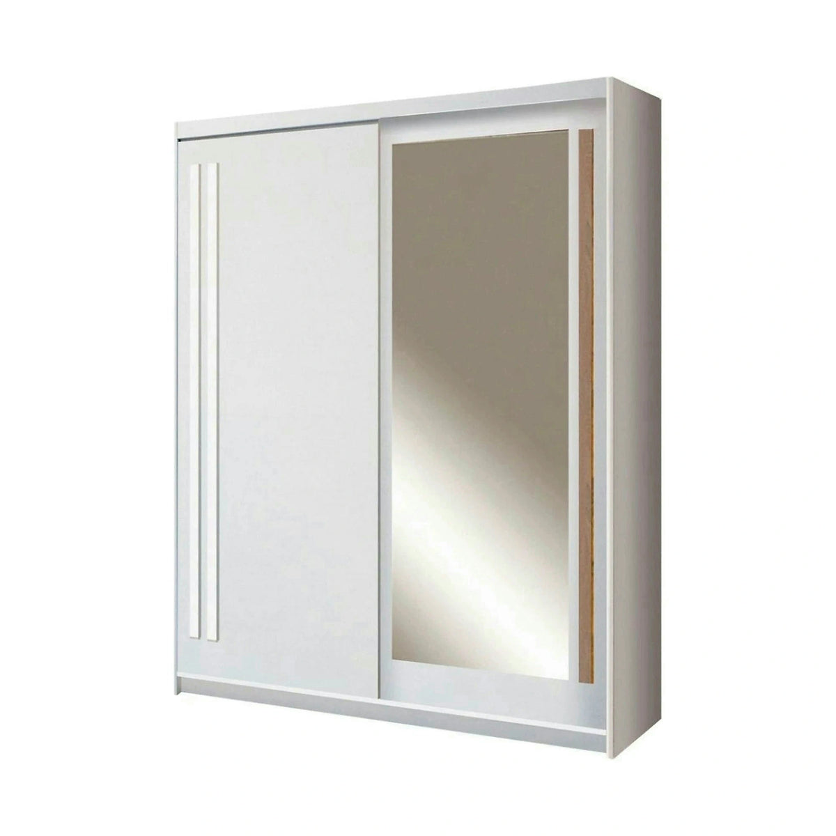 Dulap usi glisante alb EFFECT, PAL melaminat, cu 2 usi, 175x59x215 cm
