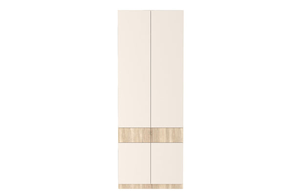 Dulap VERTO, stejar sonoma/casmir, PAL, cu 4 usi si 2 sertare, 80x38x220 cm