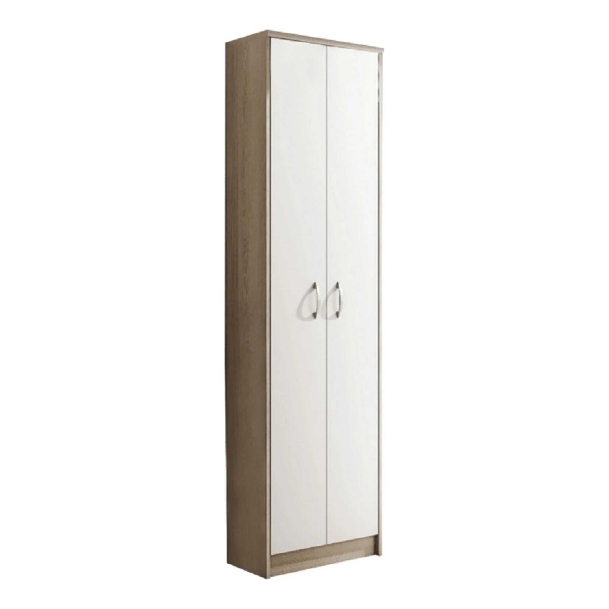 Dulap VIRA-MECKI, stejar sonoma/alb, DTD laminat, cu 2 usi, 55x26x190 cm