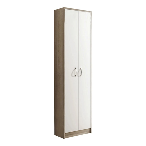 Dulap VIRA-MECKI, stejar sonoma/alb, DTD laminat, cu 2 usi, 55x26x190 cm