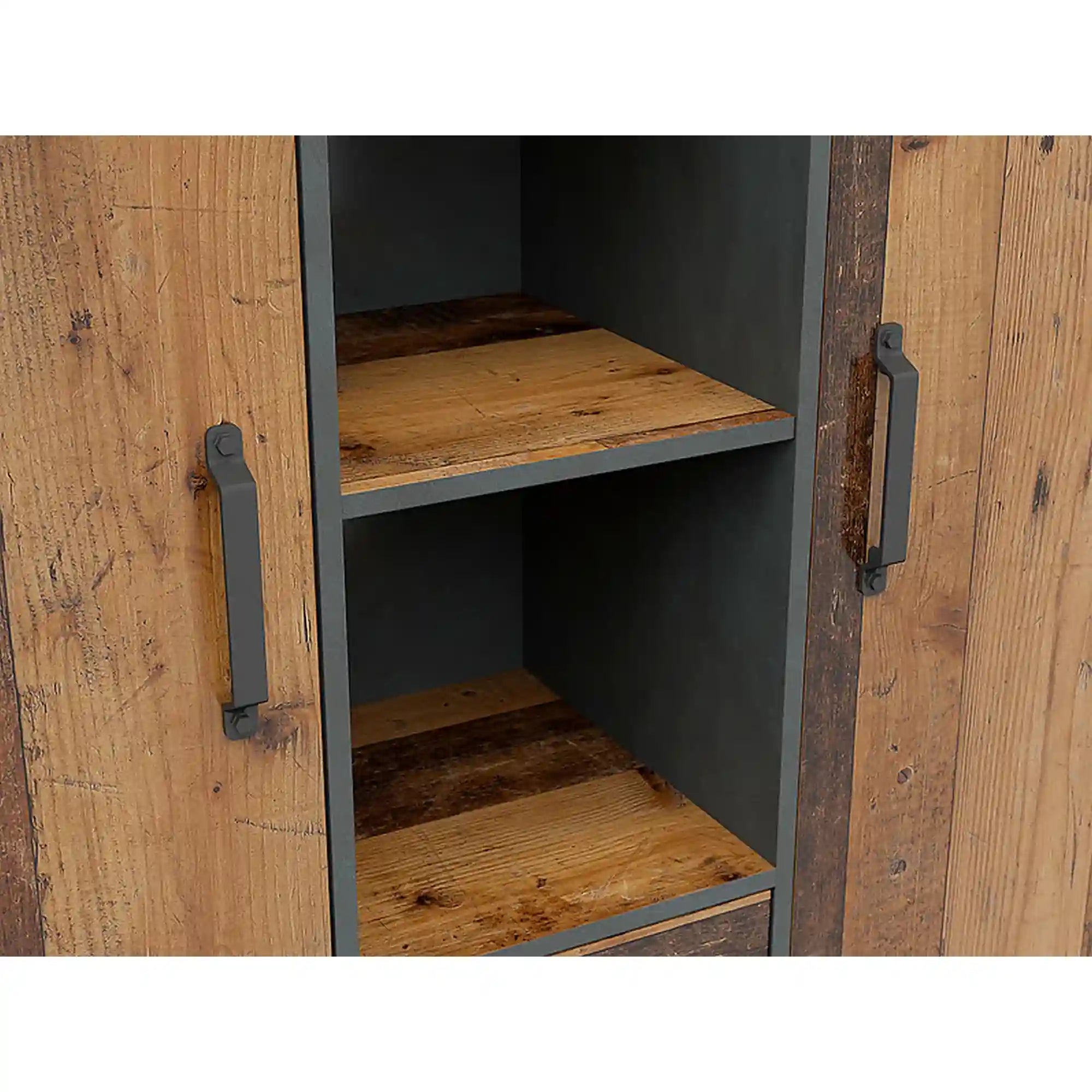 Dulap WESTON, maro/gri grafit, PAL, cu 2 usi si 2 sertare, 120x40x150 cm