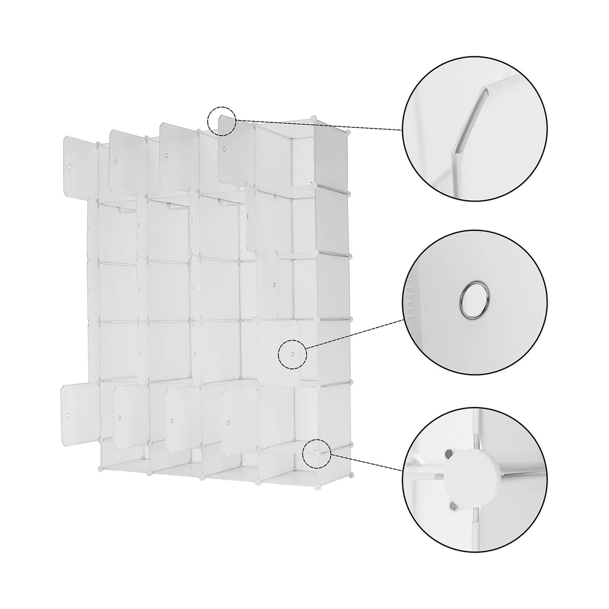 Dulap ZAFOD, alb, metal/plastic, cu 12 usi, 148x46x202 cm